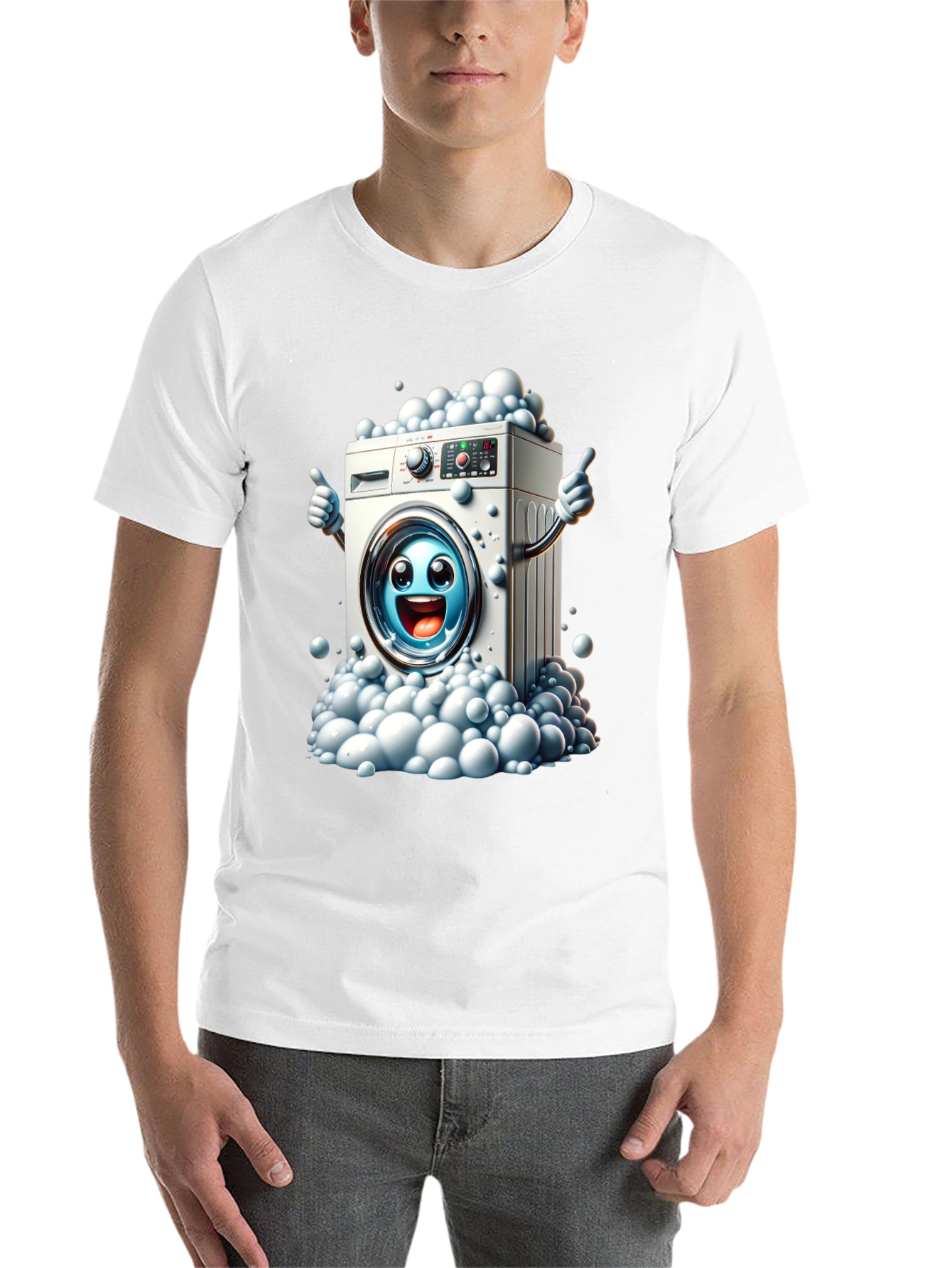 Black Funny Washing Machine Graphic Tee view 14