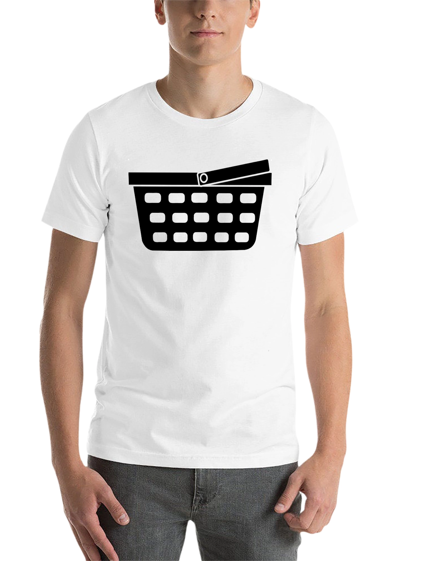 Black Basket Icon Black T-Shirt - Minimalist Graphic Tee view 14
