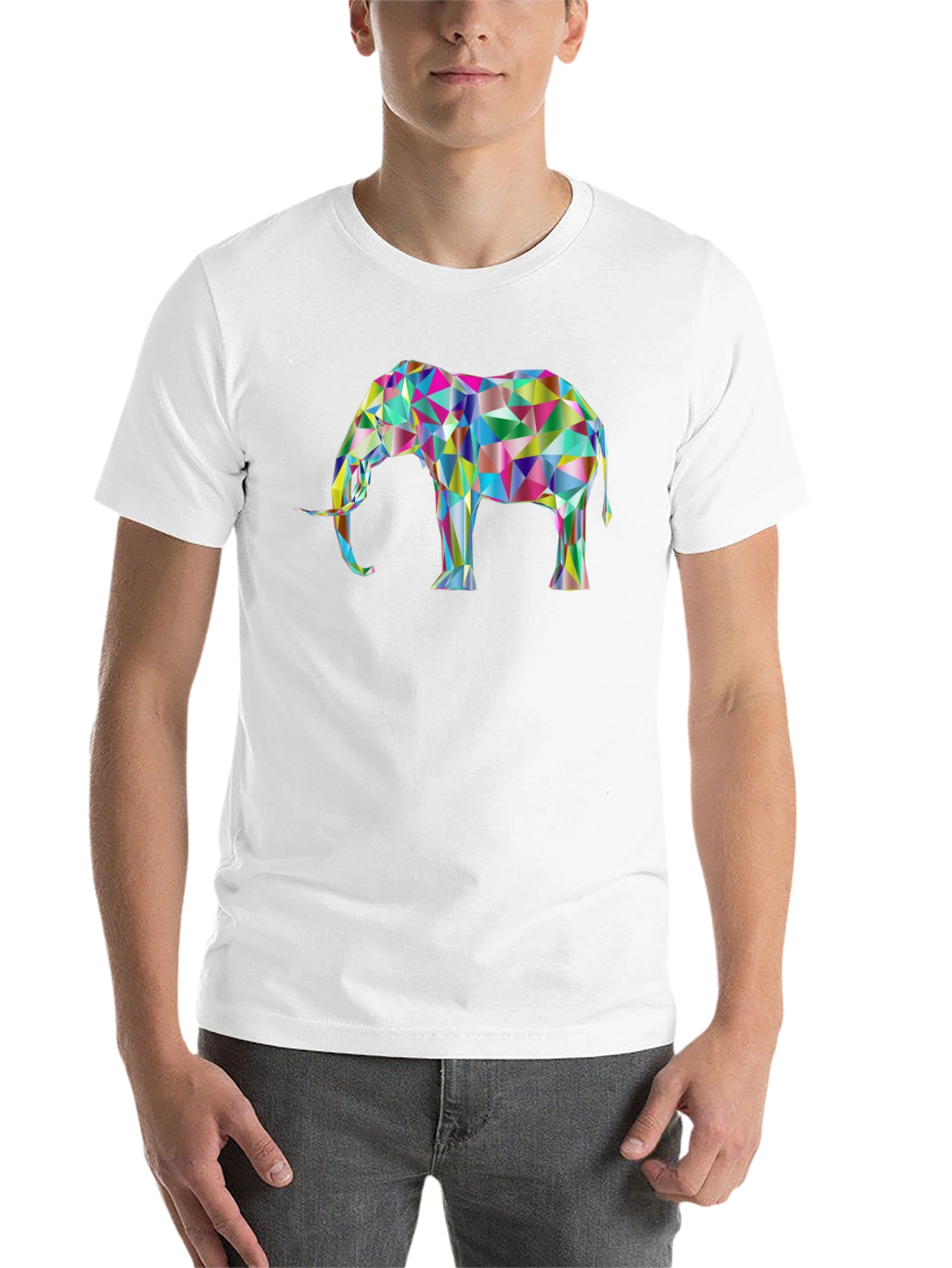 Black Geometric Elephant Graphic Tee - Unique Design! view 14