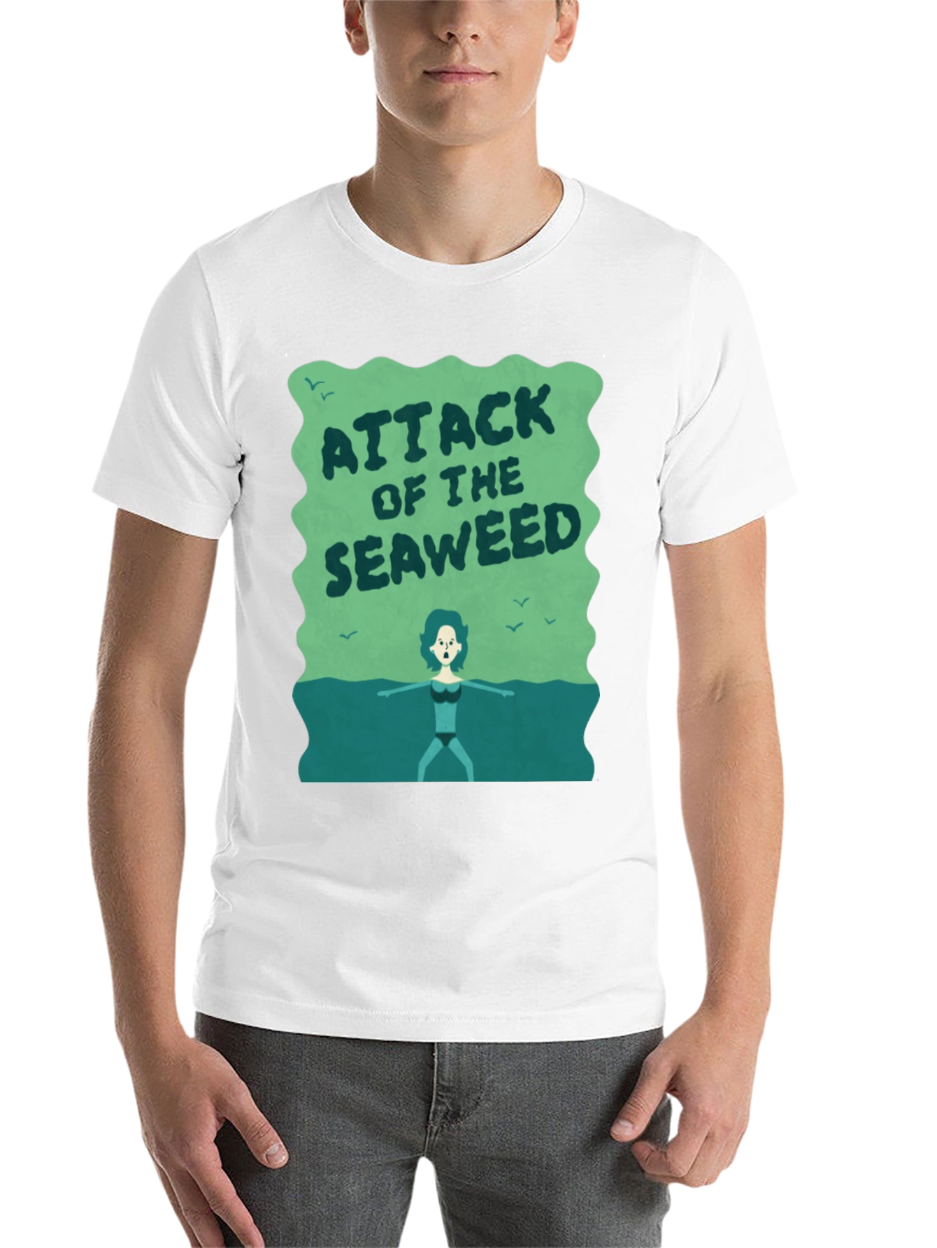 Black Attack of the Seaweed Graphic T-Shirt view 14