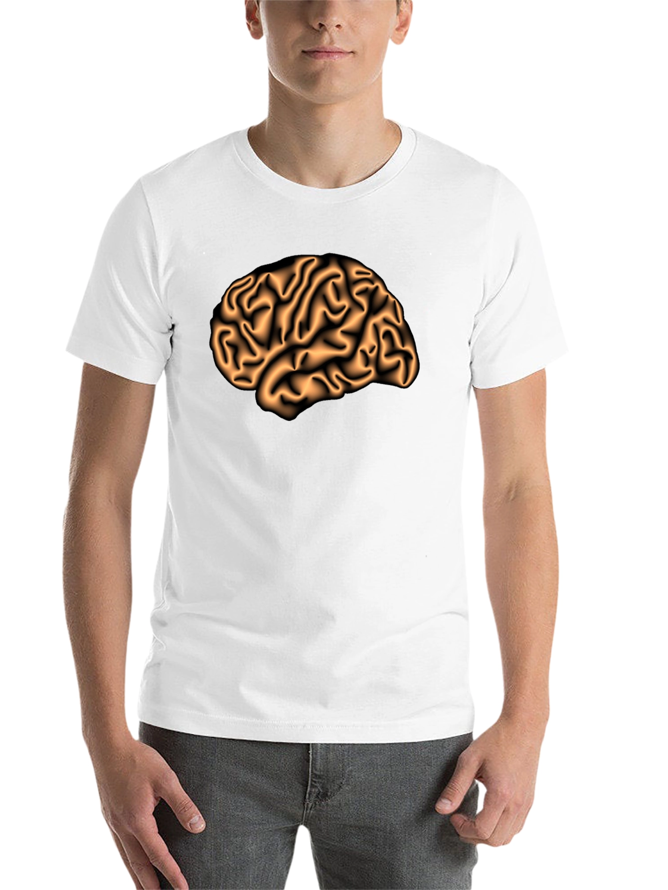Black Brain Graphic Print Black T-Shirt view 14