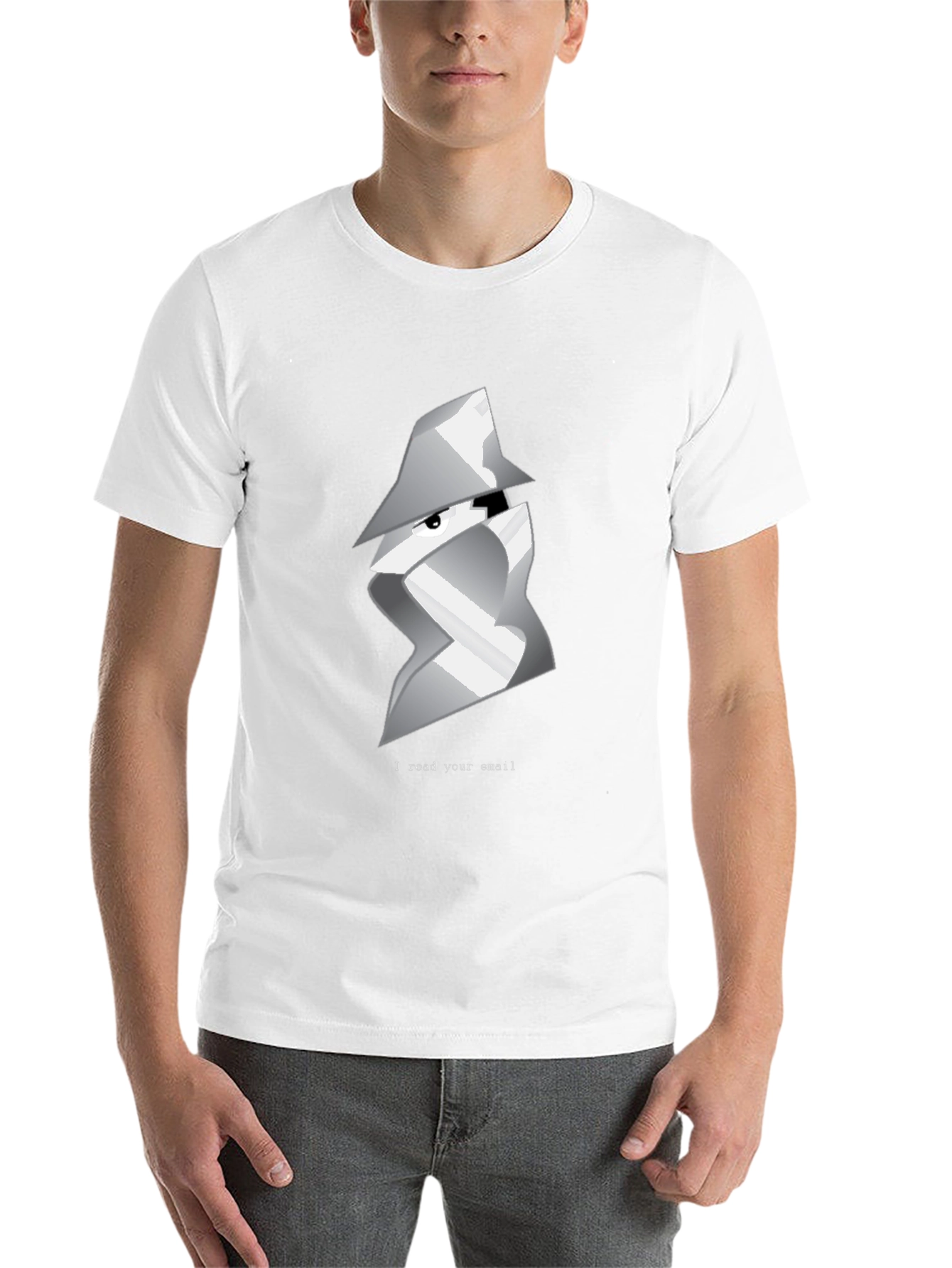 Black Spy Email Reader Graphic T-Shirt - Black view 14
