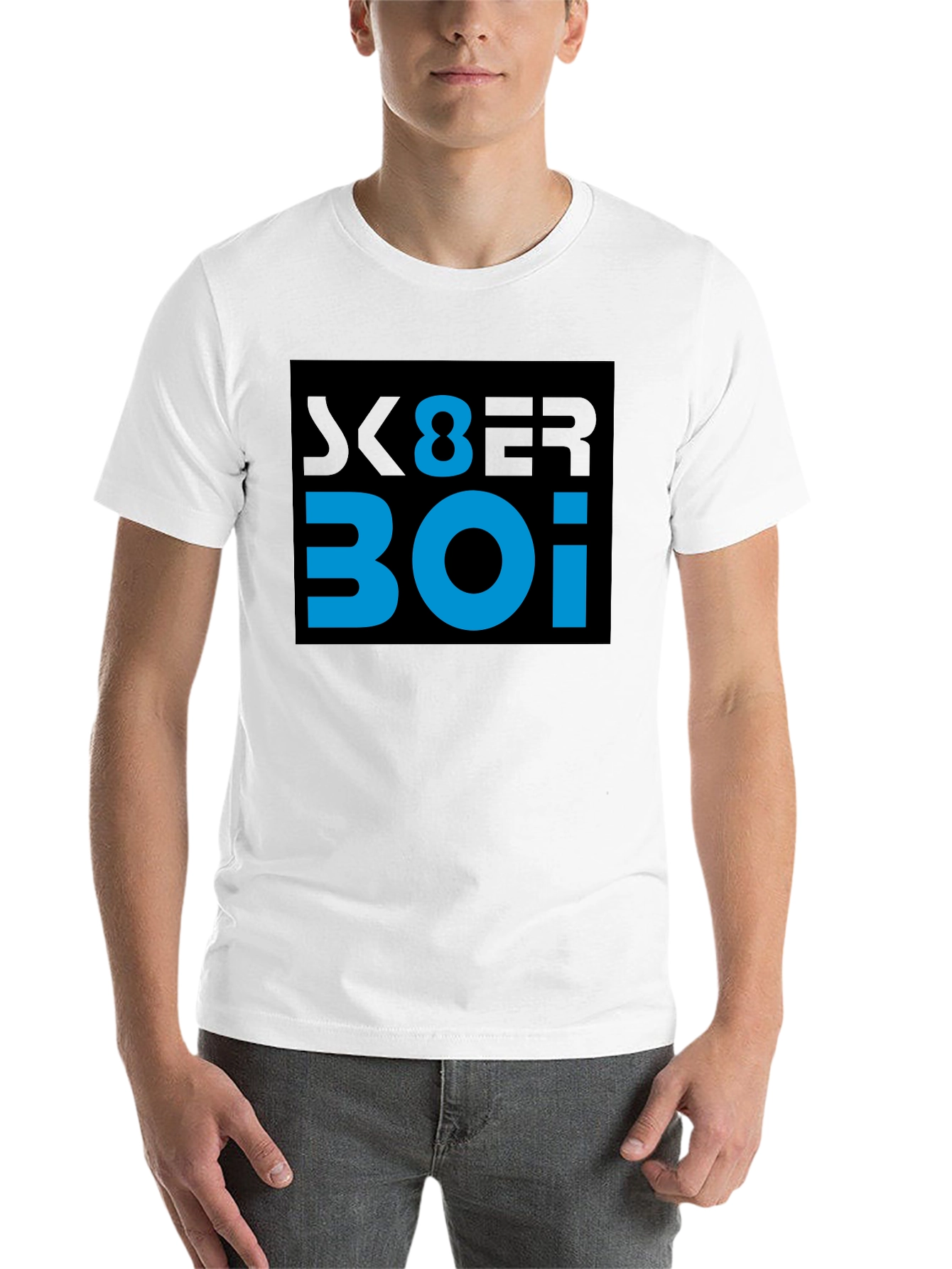 Black Cyber Boi Graphic Tee - Black Cotton T-Shirt view 14