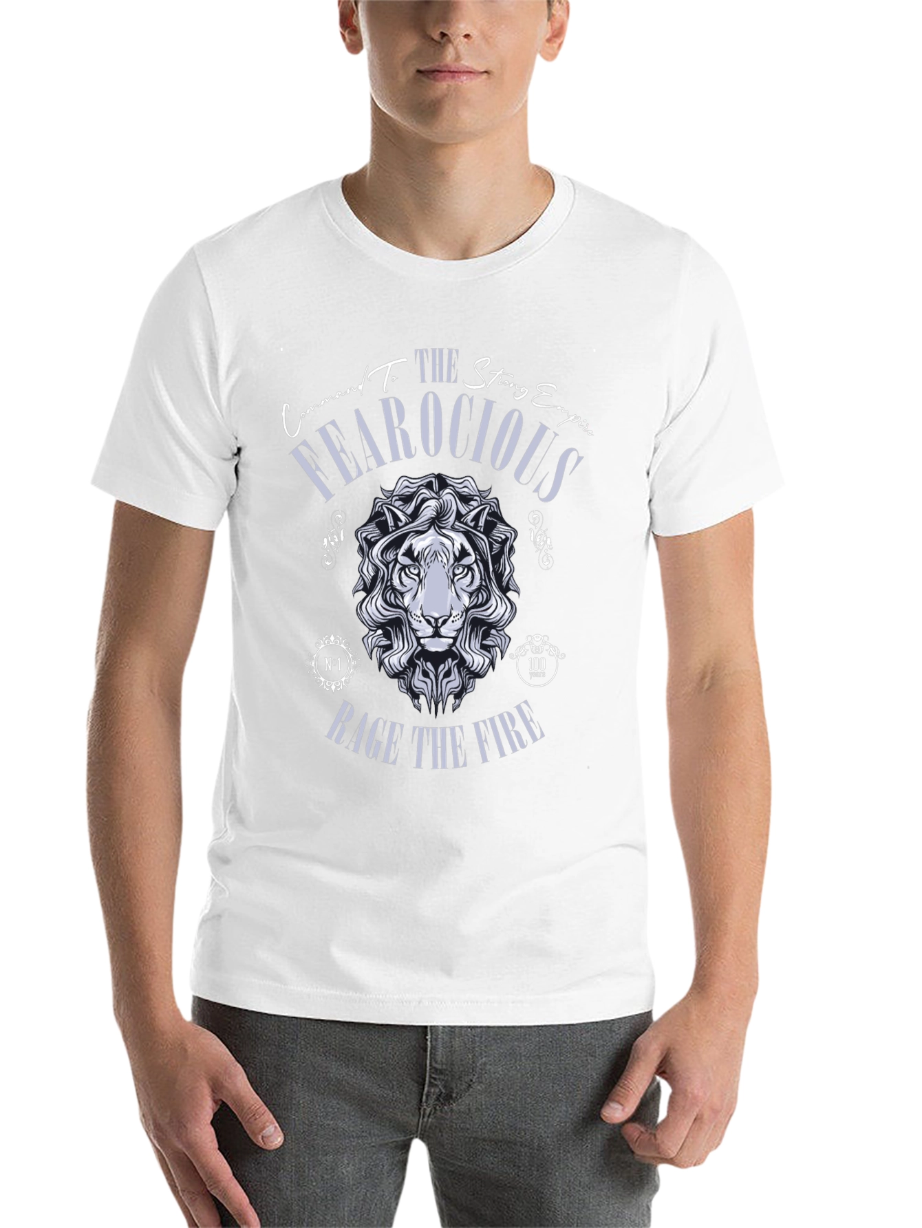 Black Fearocious Lion Graphic Print T-Shirt view 14