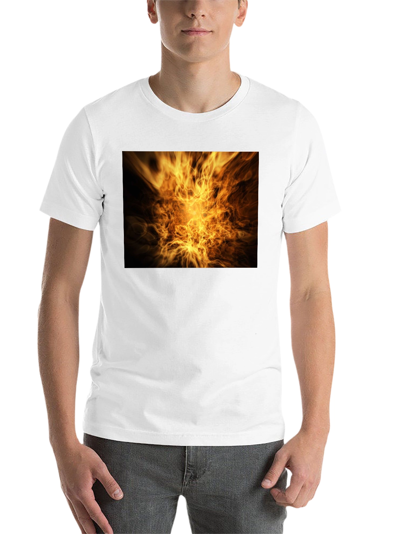 Black Fiery Vortex Graphic Tee - Bold Black T-Shirt view 14