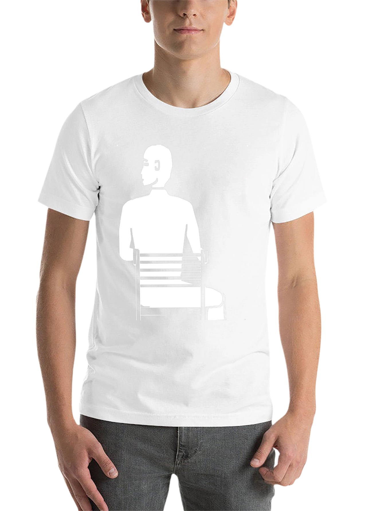 Black Man Sitting T-Shirt - Unique Graphic Tee view 14