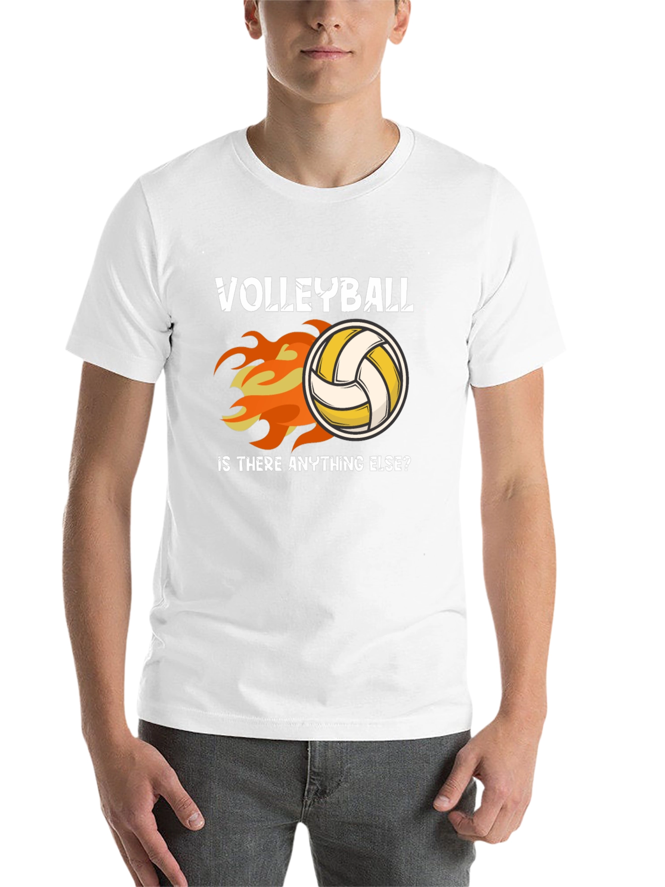 Black Volleyball Flames Graphic T-Shirt view 14