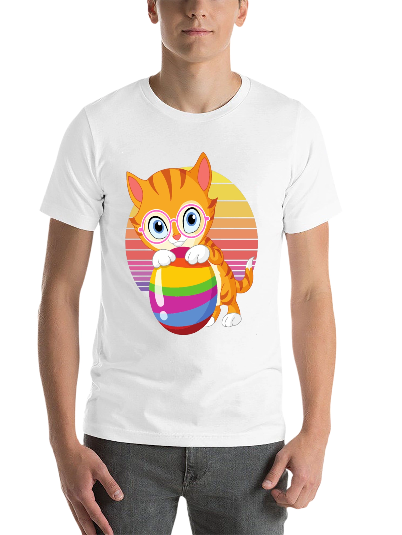 Black Cat with Easter Egg Graphic Tee view 14