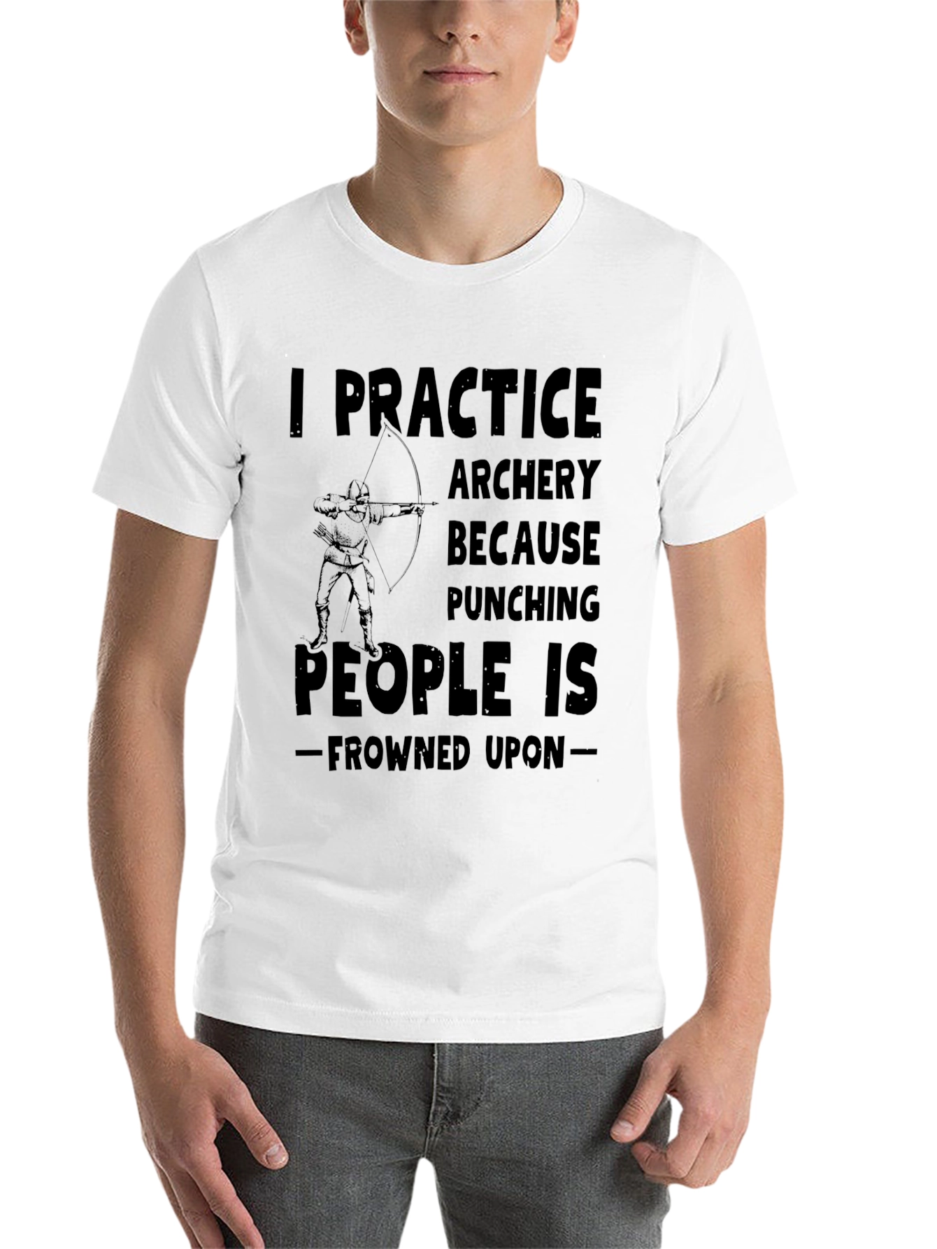Black Archery Practice Tee - Punching Frowned Upon view 14