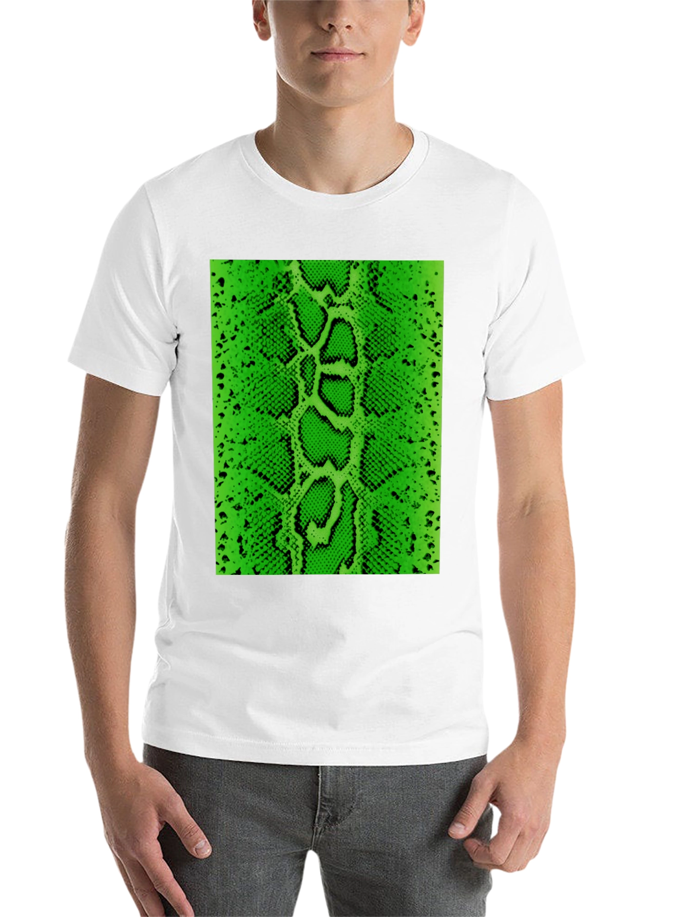 Black Green Snake Skin Graphic Tee - Bold Fashion Statement view 14