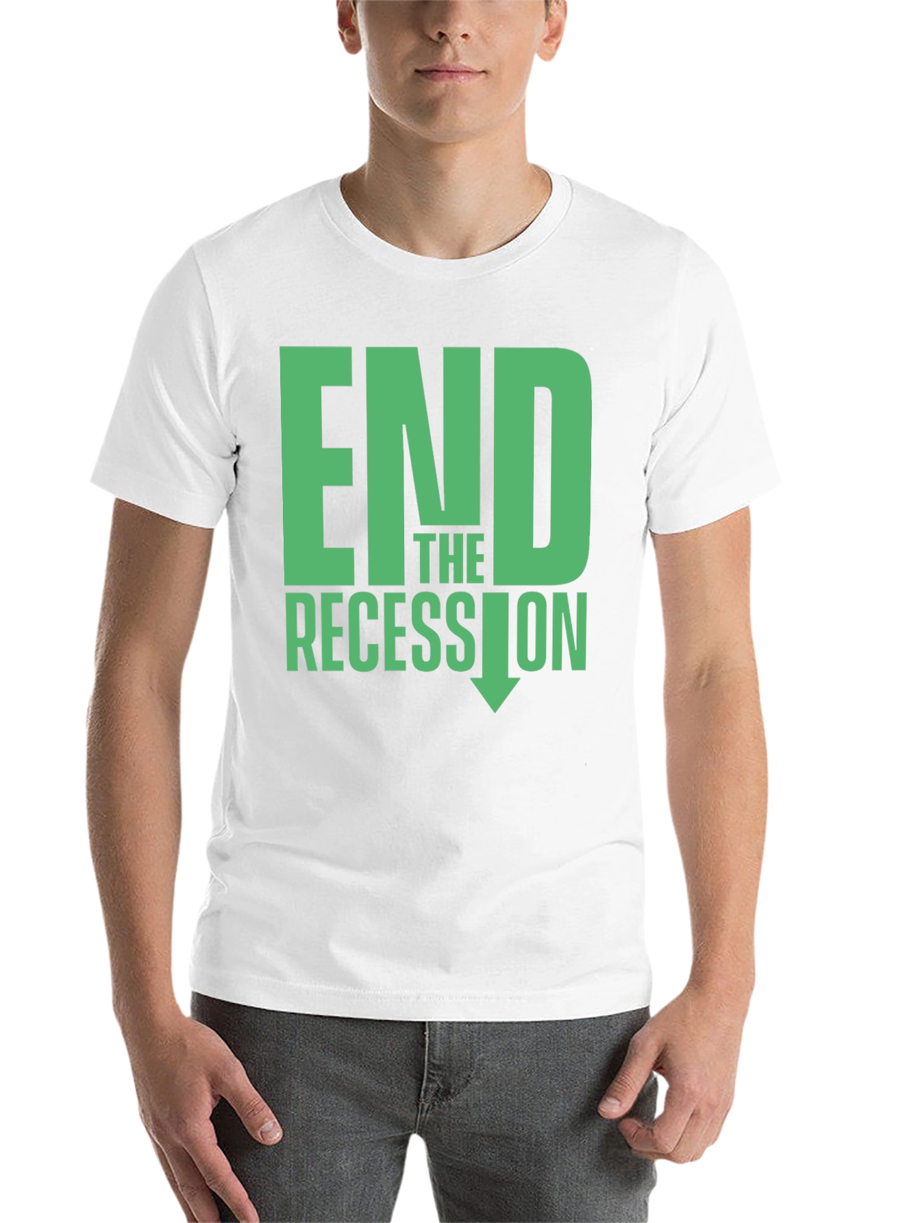Black End the Recession Graphic T-Shirt view 14