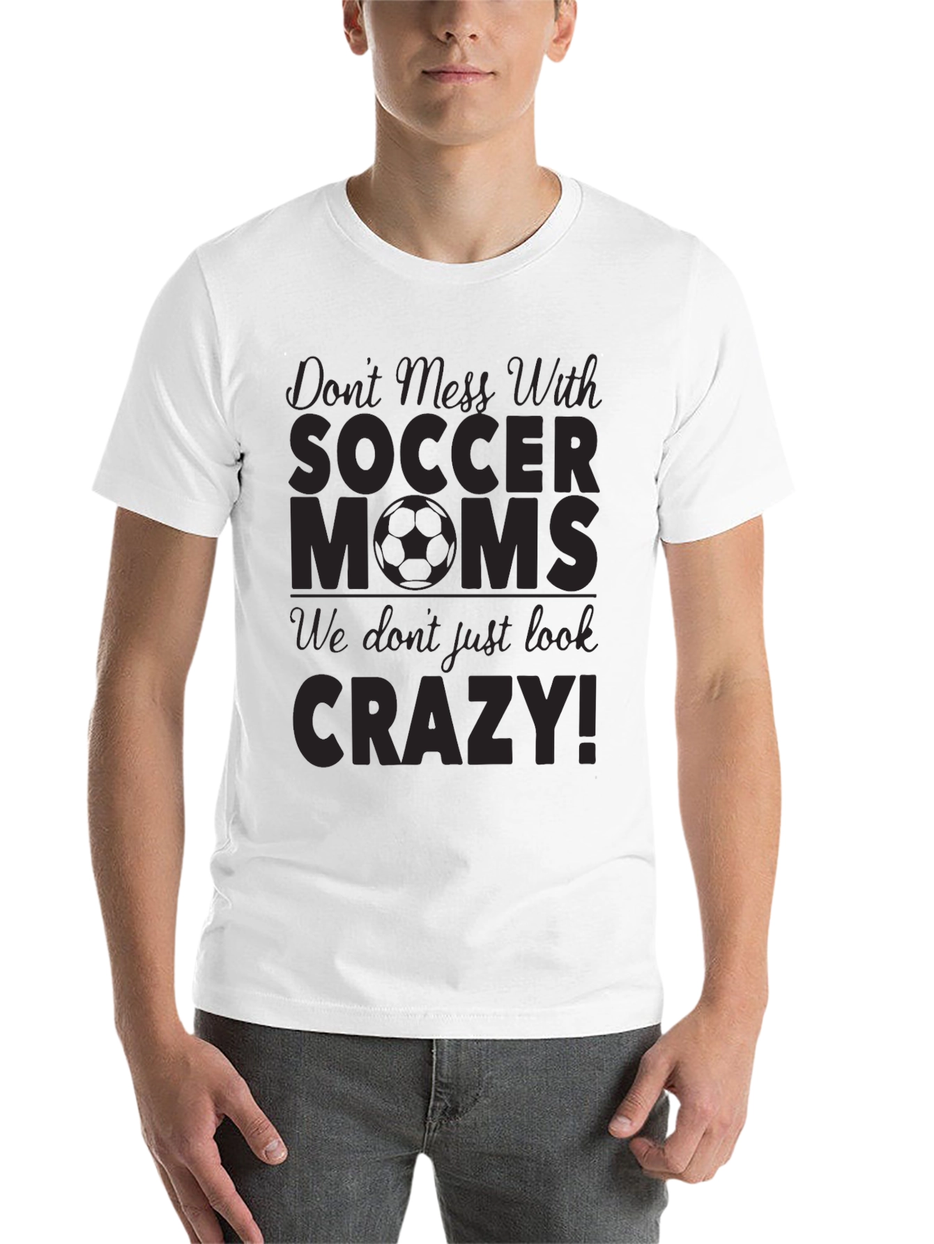 Black Don't Mess With Soccer Moms T-Shirt view 14