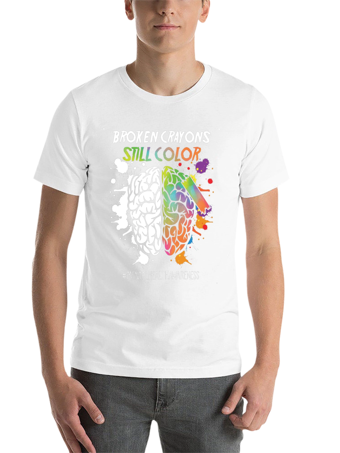Broken Crayons Still Color Mental Health Awareness T-Shirt - 14