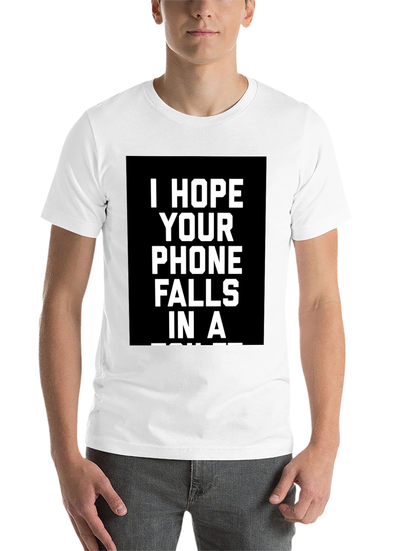 Black Humorous Phone Curse T-Shirt view 14
