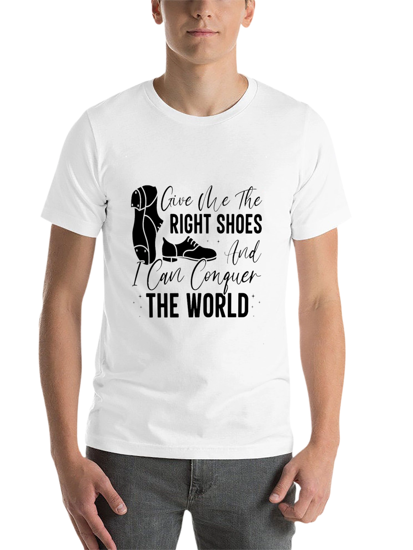 Black Right Shoes T-Shirt: Conquer the World in Style view 14
