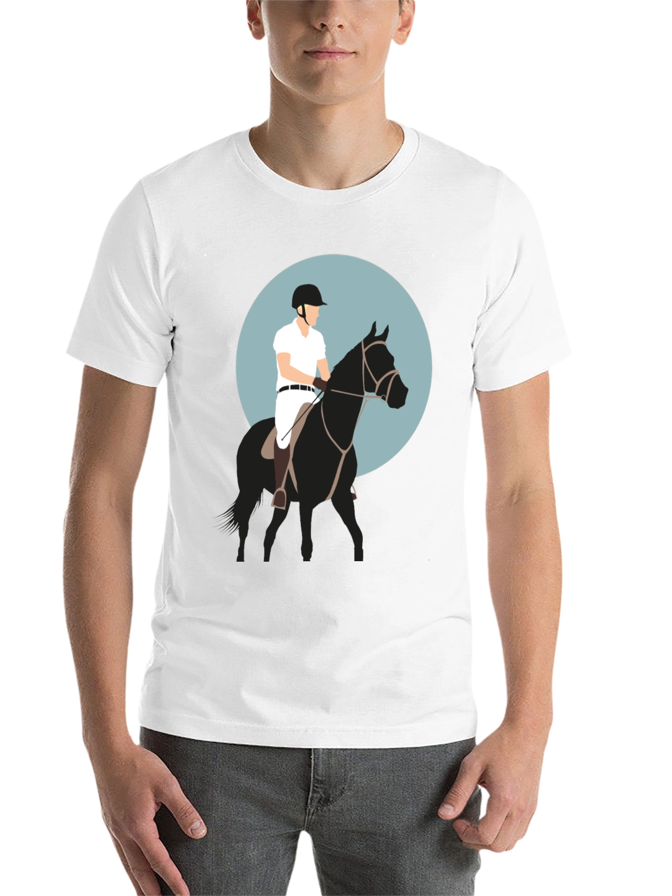 Black Equestrian Rider Graphic Tee - Black T-Shirt view 14