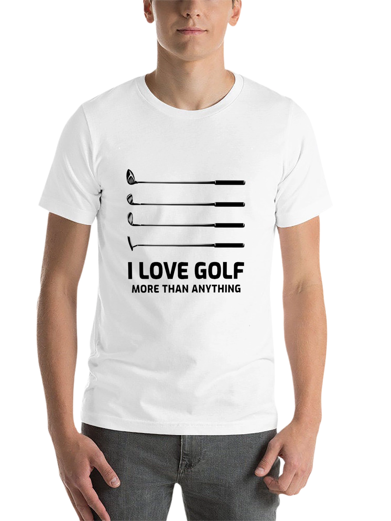 Black I Love Golf T-Shirt - Golf Clubs & Humorous Saying view 14