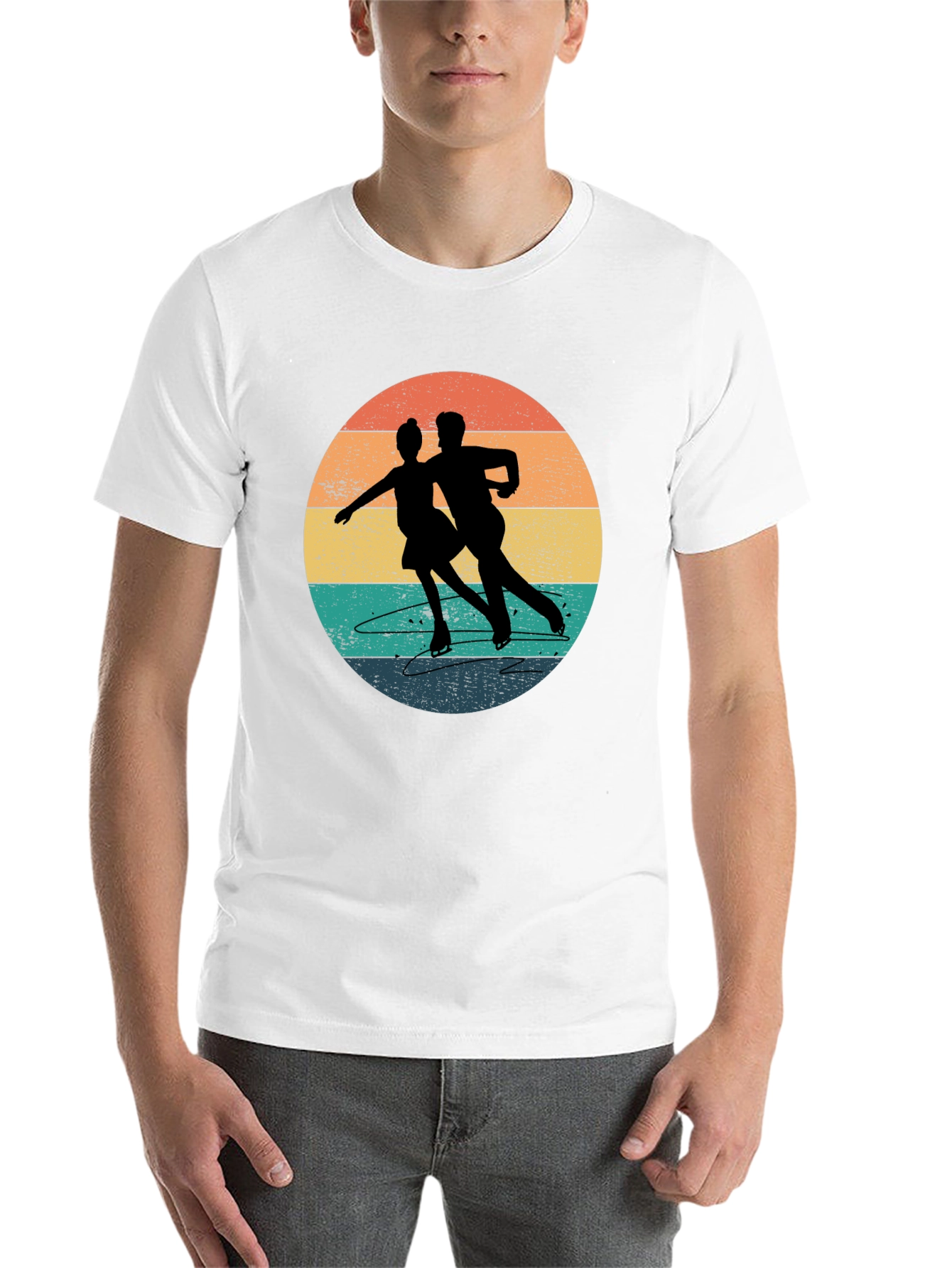 Black Vintage Figure Skating T-Shirt - Retro Style view 14
