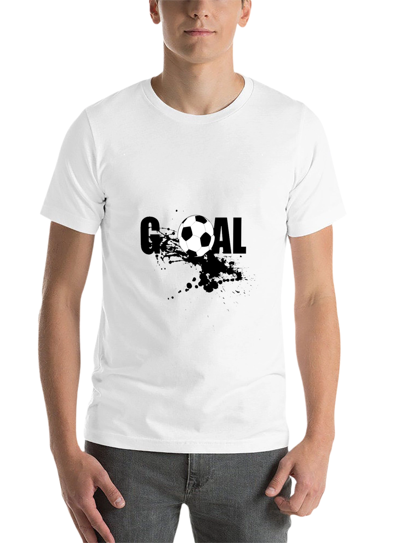 Black Goal T-Shirt Soccer Ball Design view 14