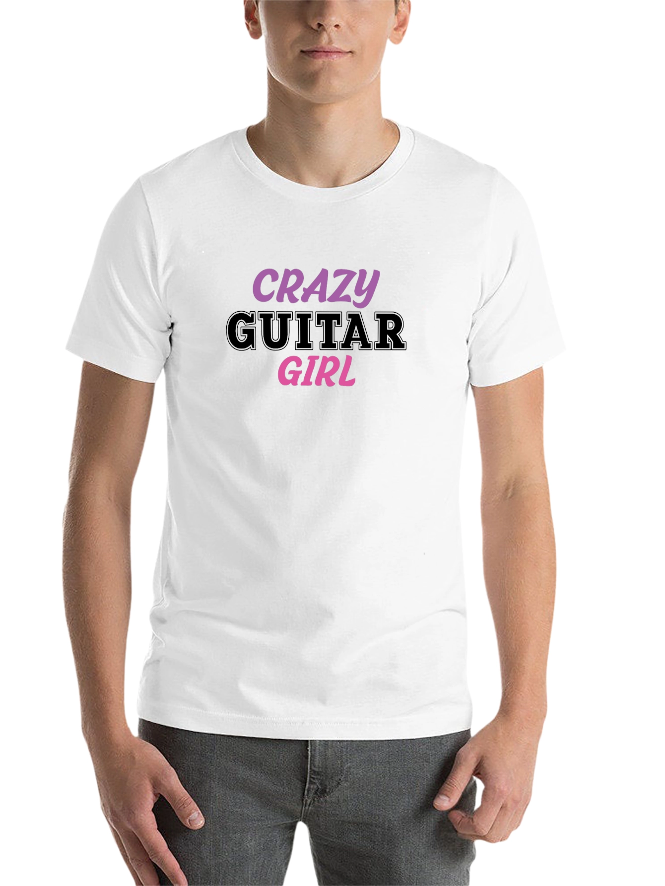 Black Crazy Guitar Girl Graphic Tee - Black view 14