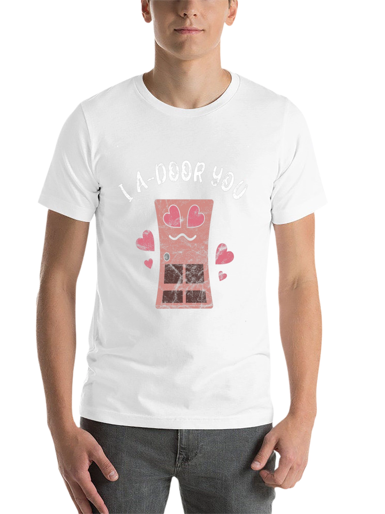 Black I A-Door You T-Shirt - Funny Valentine's Day Tee view 14