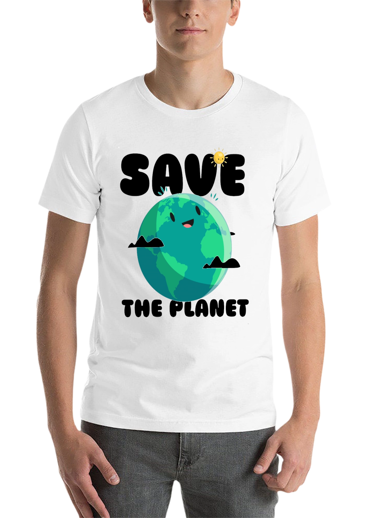 Black Save the Planet Graphic Tee - Earth Day view 14
