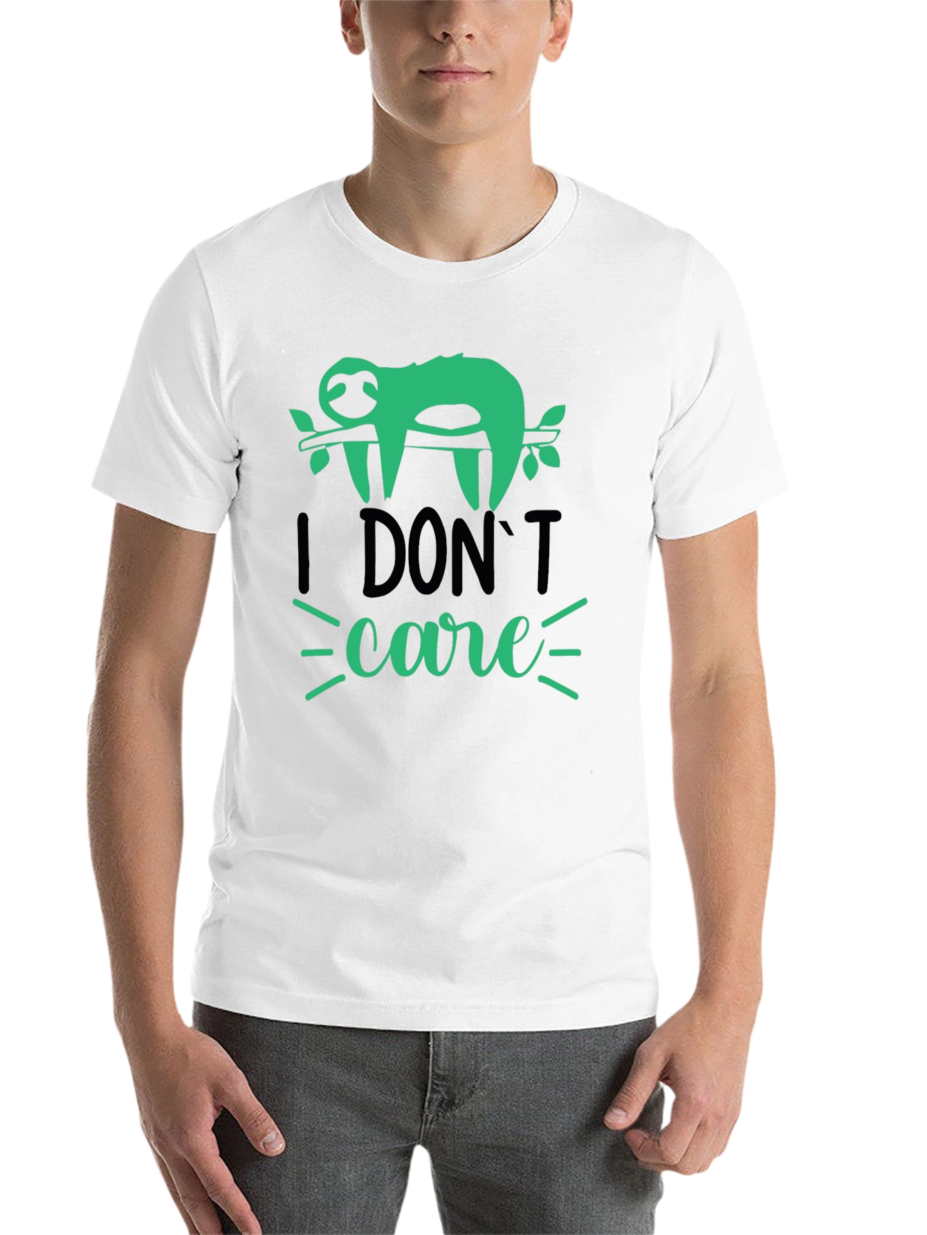 Black I Don't Care Sloth T-Shirt - Funny Graphic Tee view 14