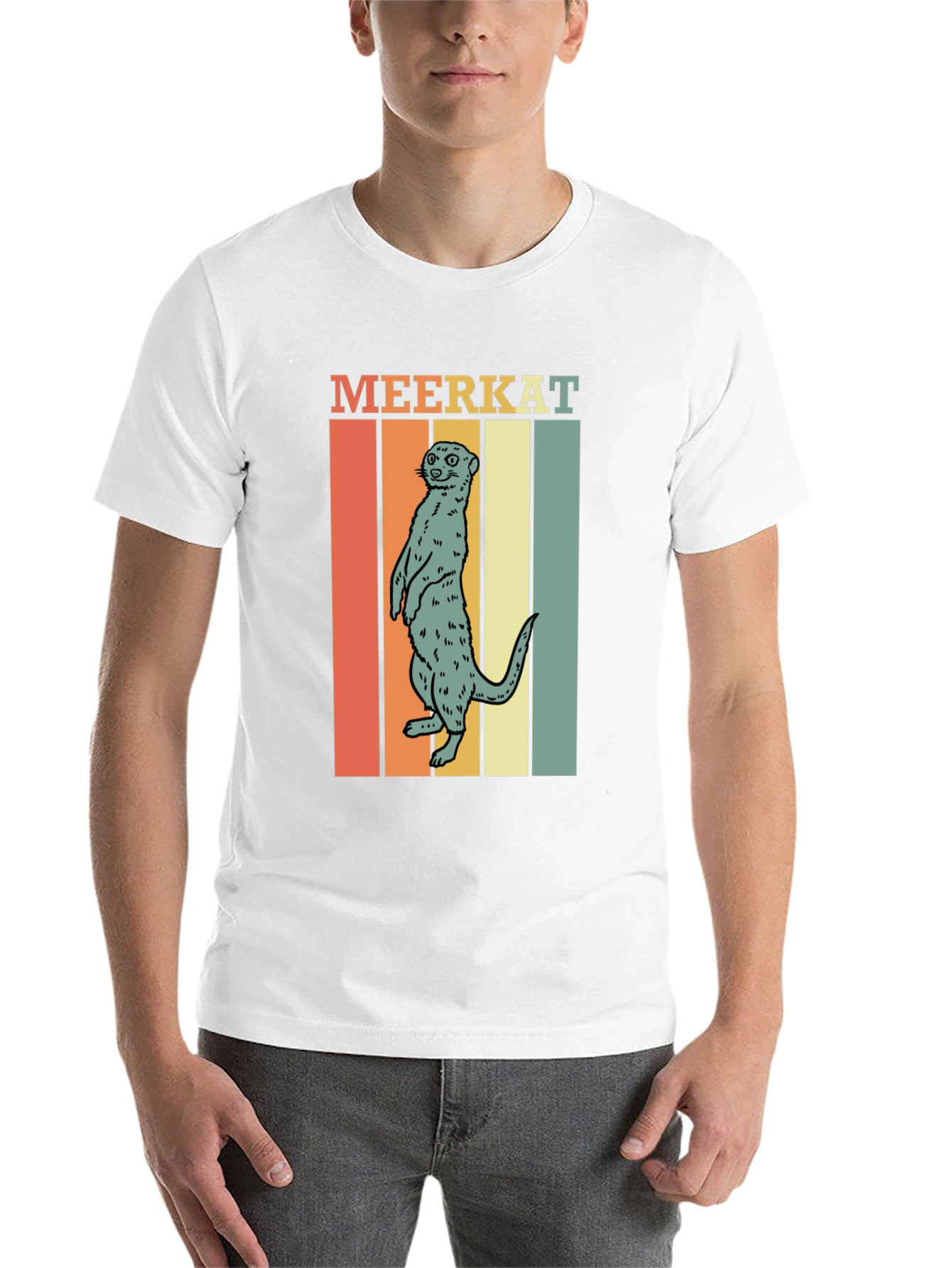 Black Retro Meerkat Graphic Tee - Unique Animal Lover Shirt view 14