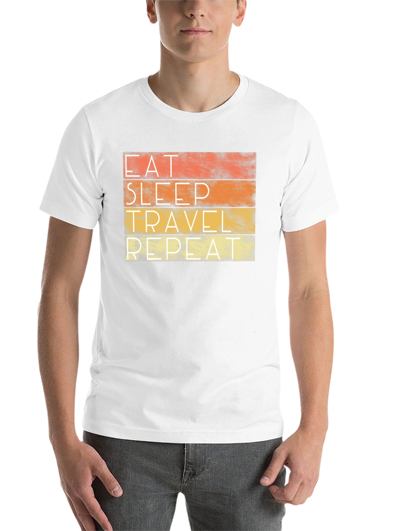 Black Eat Sleep Travel Repeat Graphic Tee view 14