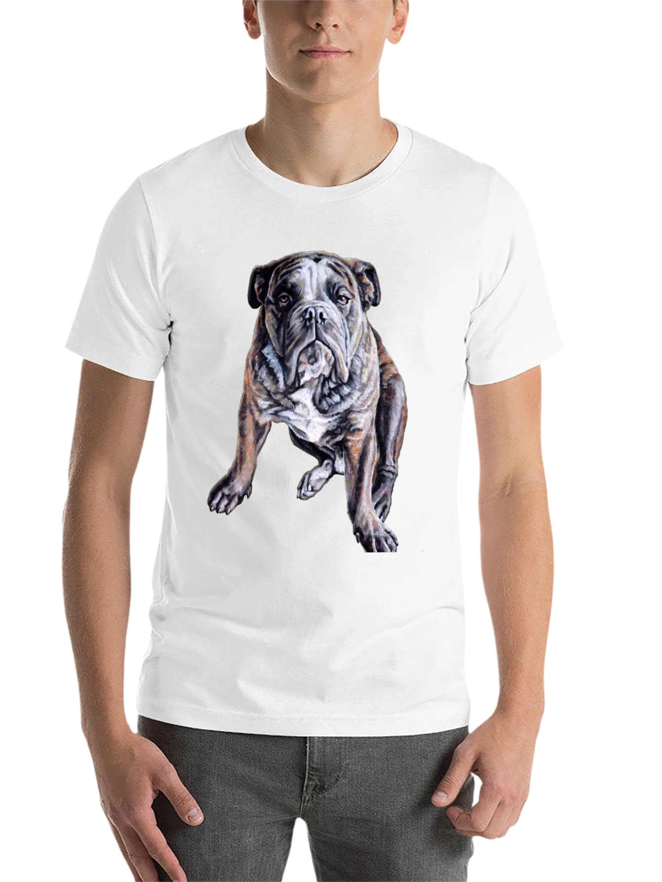 Black Bulldog Graphic Print Men's Black T-Shirt view 14