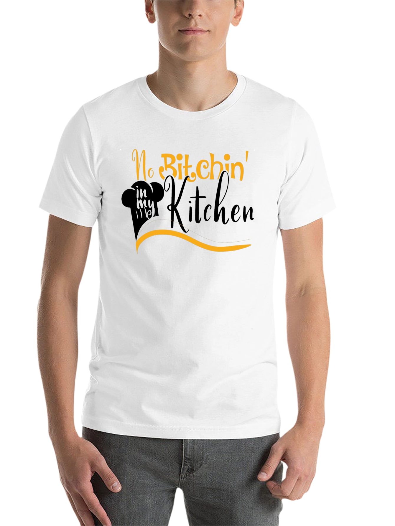 Black No Bitchin' in my Kitchen T-Shirt - Chef's Humor view 14