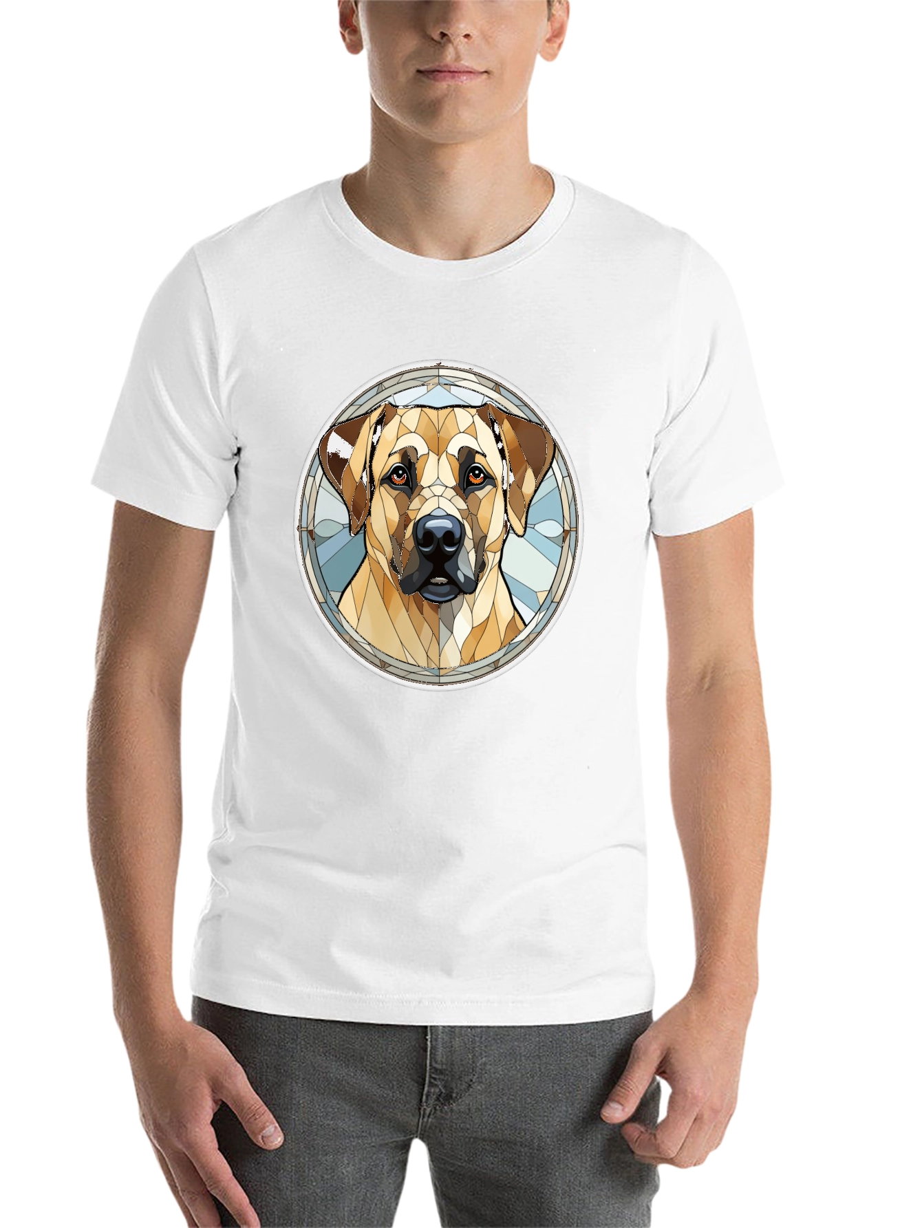 Black Dog Stained Glass Style Graphic Tee - Black view 14