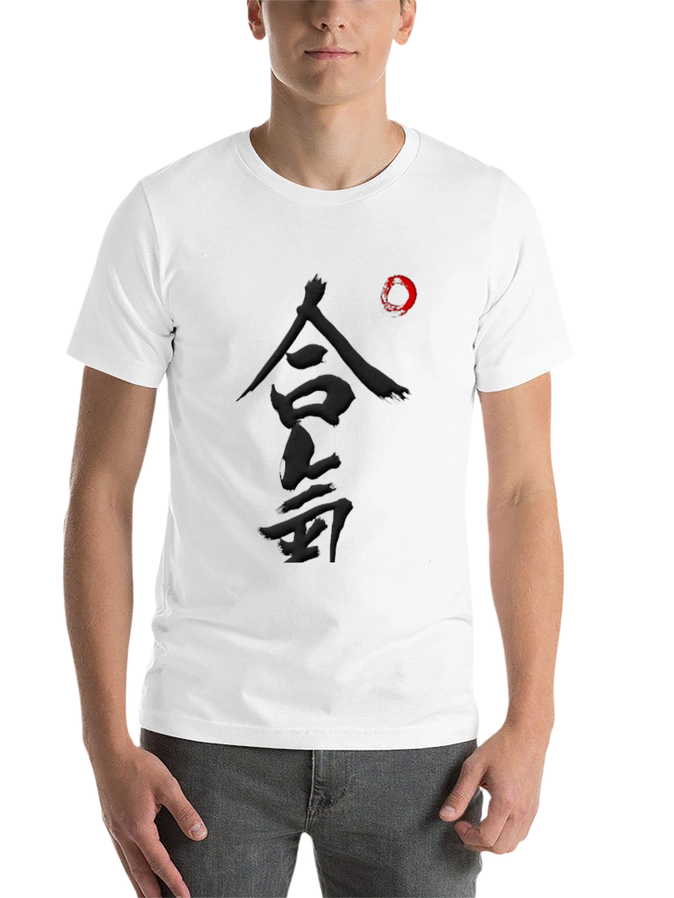 Black Japanese Calligraphy Graphic Black T-Shirt view 14