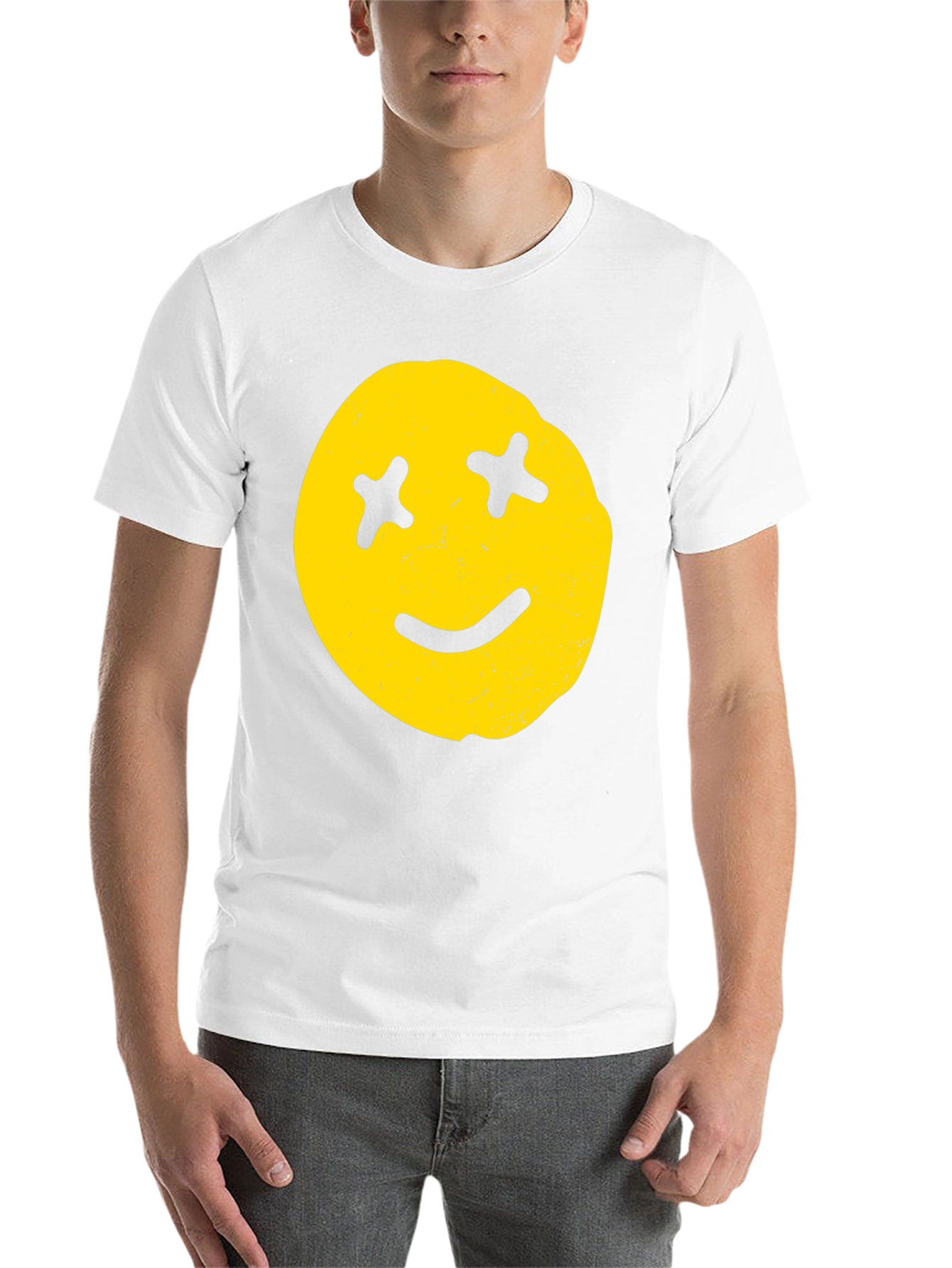 Black Distressed Smiley Face Graphic Tee view 14