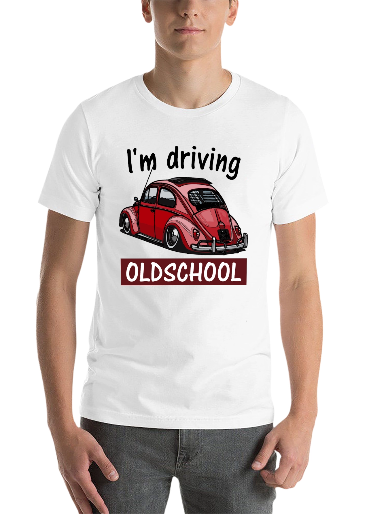 Black I'm Driving Oldschool T-Shirt - Classic Car Tee view 14