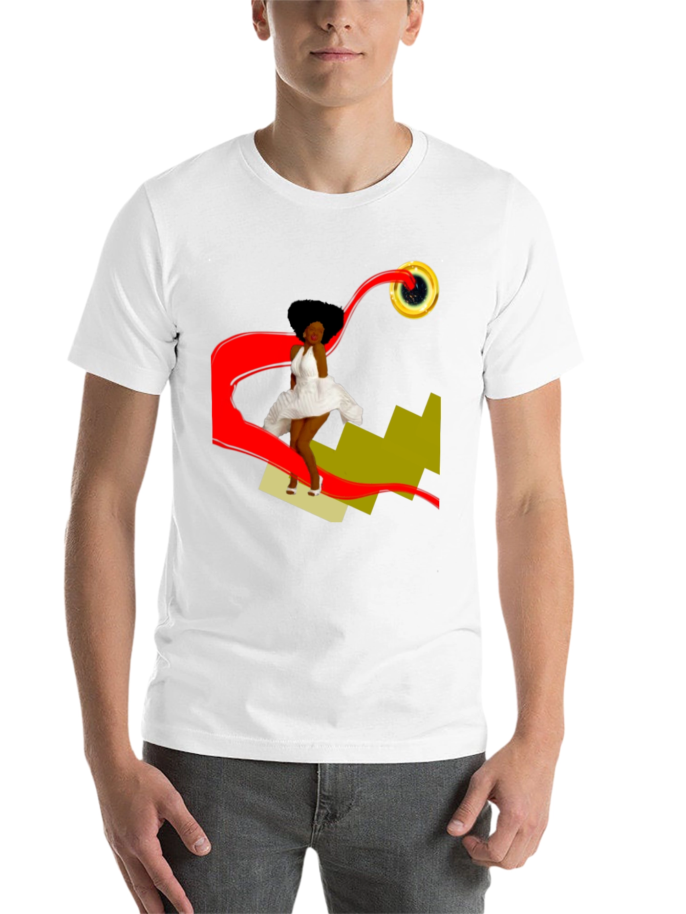 Black Stylish Graphic T-Shirt: Retro-Pop Art Design view 14