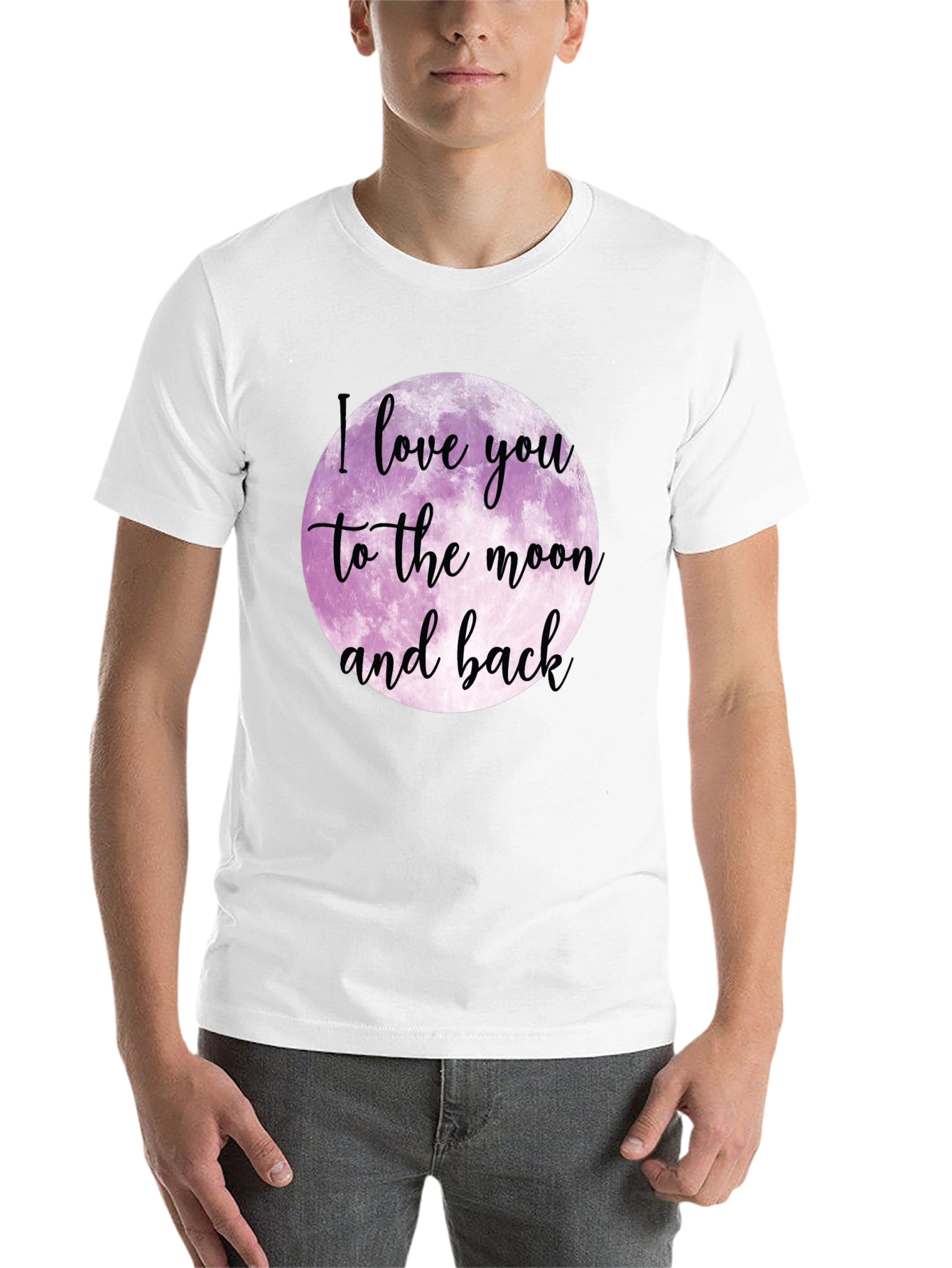 Black I Love You to the Moon and Back Black T-Shirt view 14