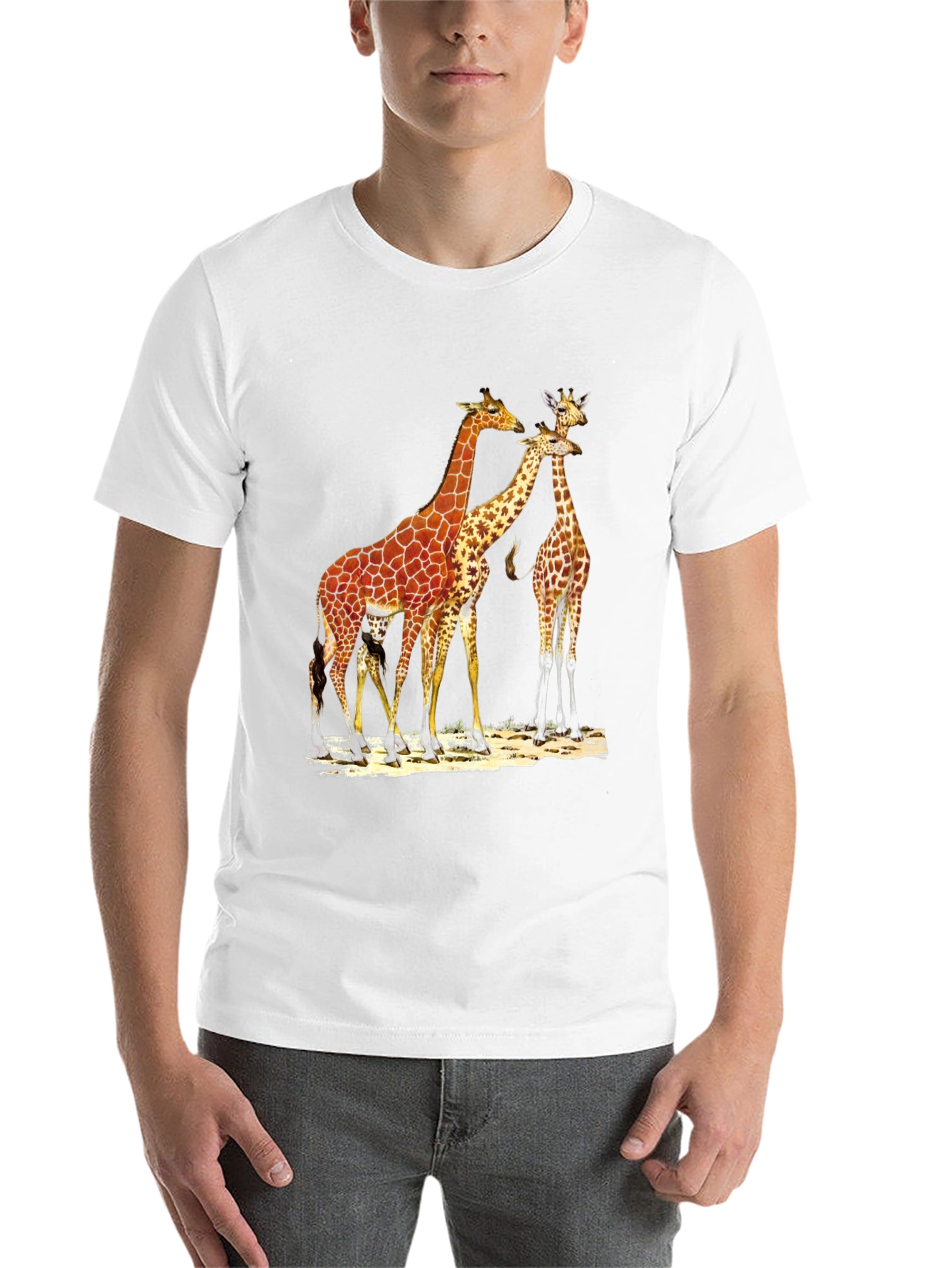 Black Giraffe Graphic Print Black T-Shirt view 14