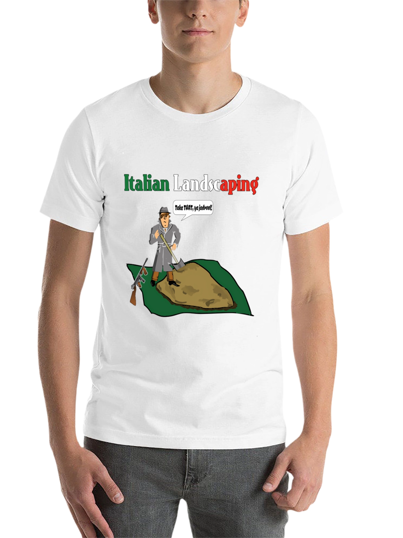 Black Italian Landscaping T-Shirt view 14