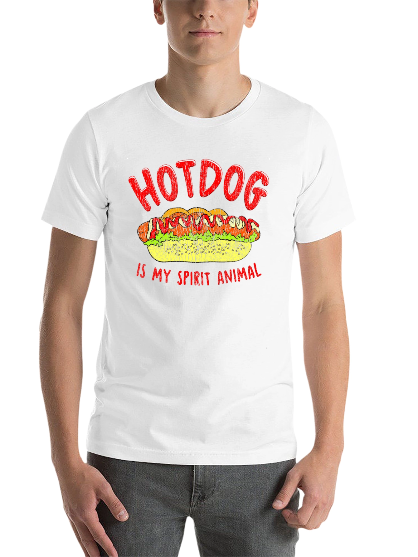 Black Hotdog Spirit Animal T-Shirt - Foodie Tee view 14