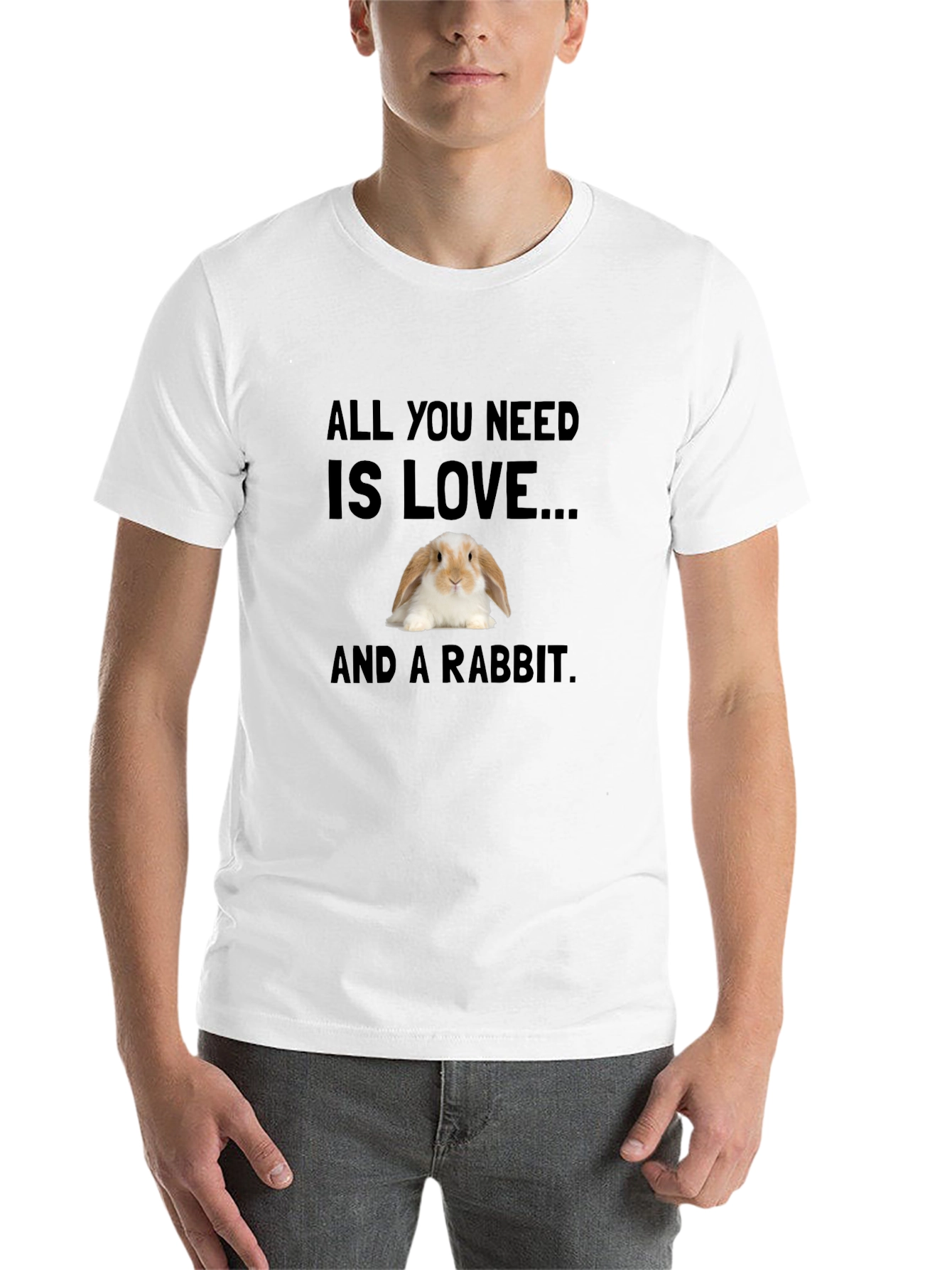 Black Love and a Rabbit T-Shirt - Cute Bunny Tee view 14