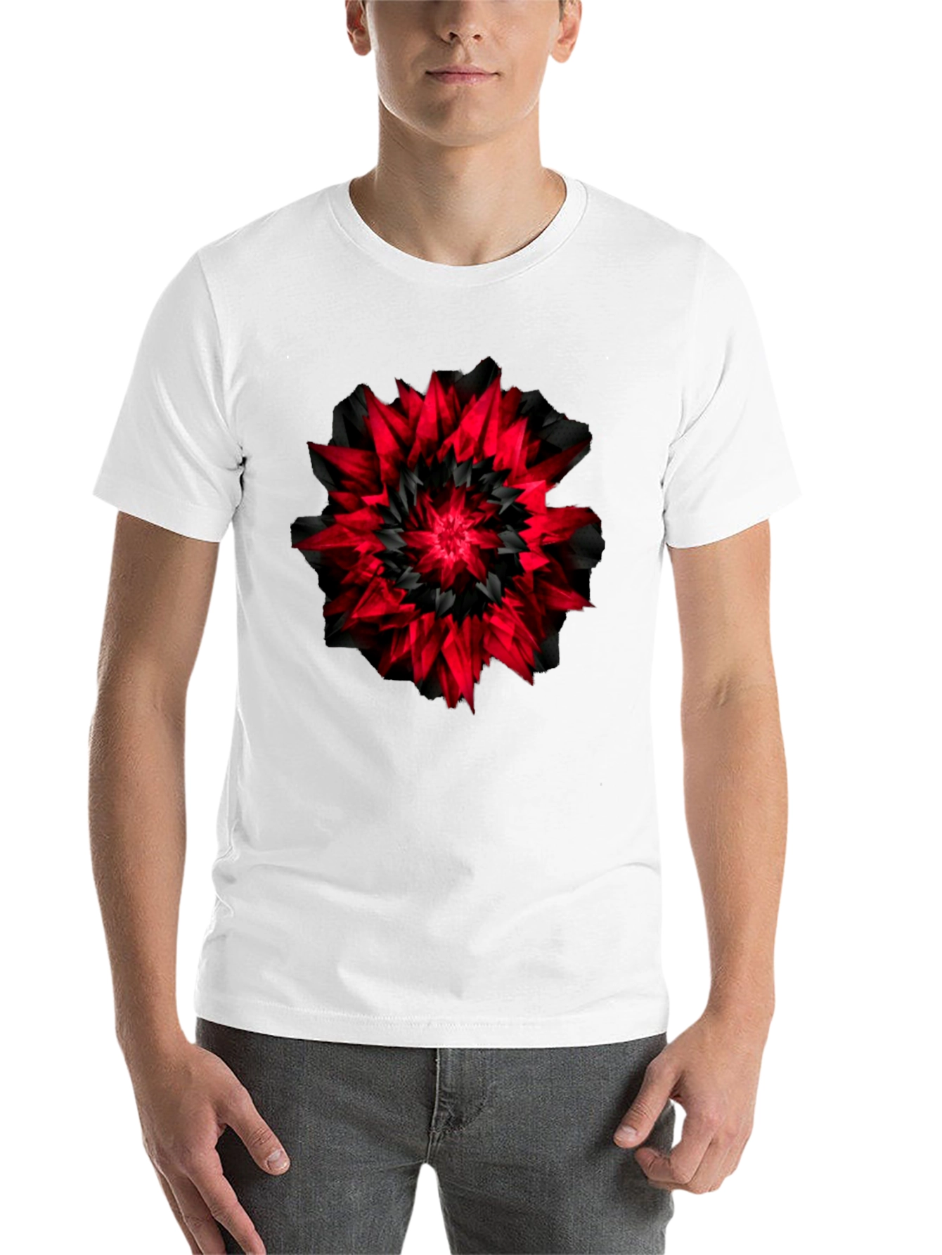 Black Abstract Black & Red Graphic Tee view 14