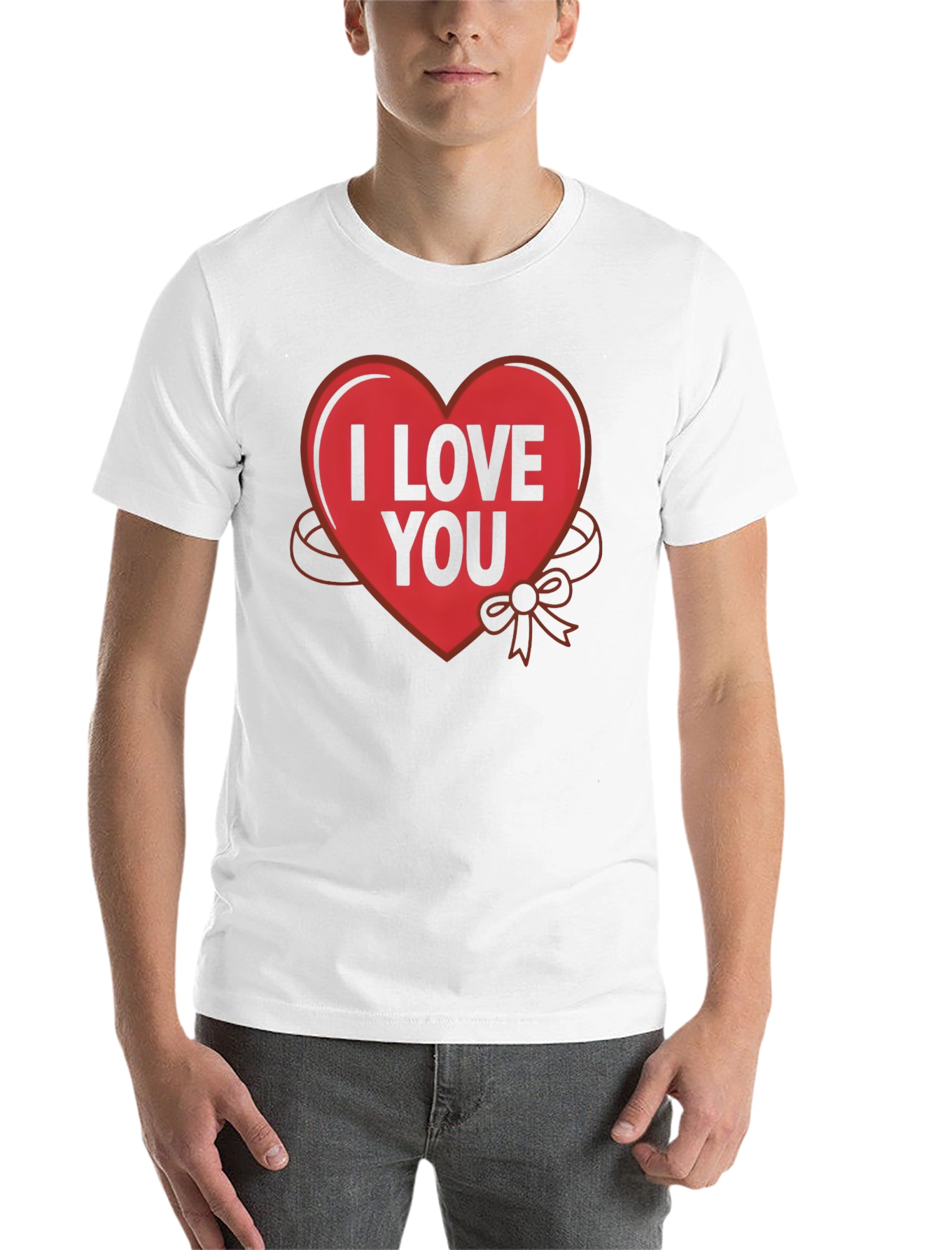 Black I Love You Heart Graphic T-Shirt view 14
