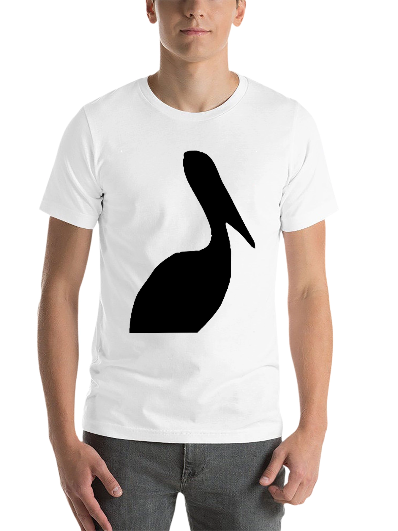 Black Pelican Silhouette Graphic Tee - Black Cotton T-Shirt view 14