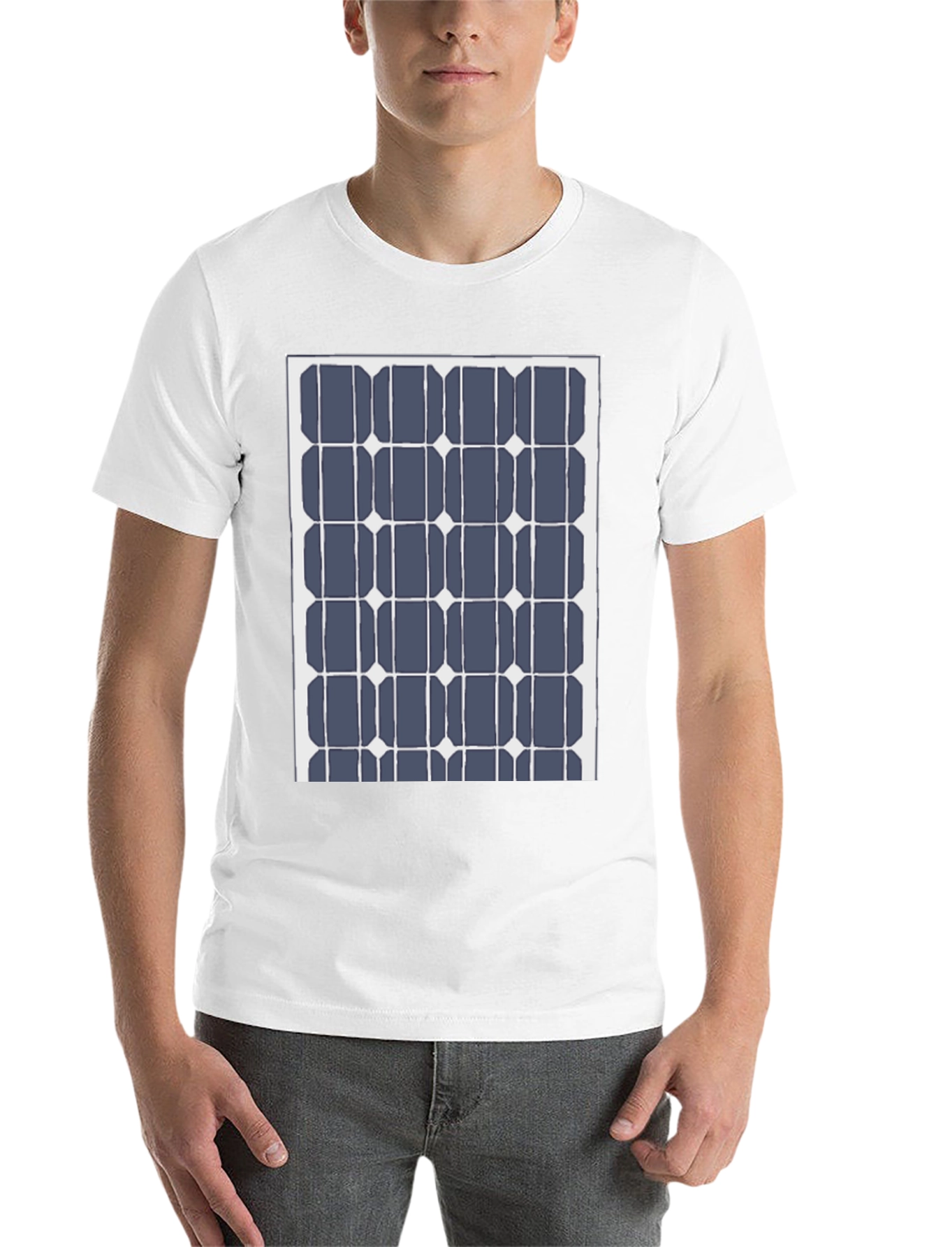Black Solar Panel Grid Black Tee view 14