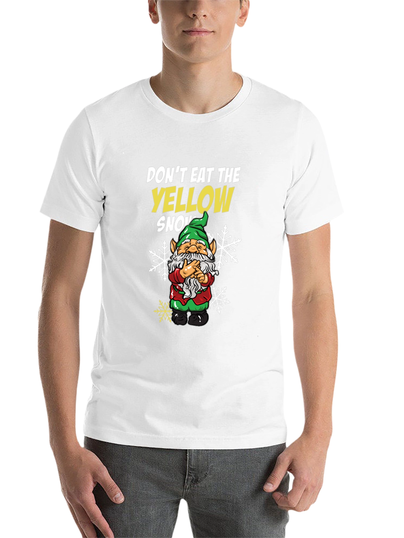 Black Don't Eat The Yellow Snow Gnome T-Shirt view 14