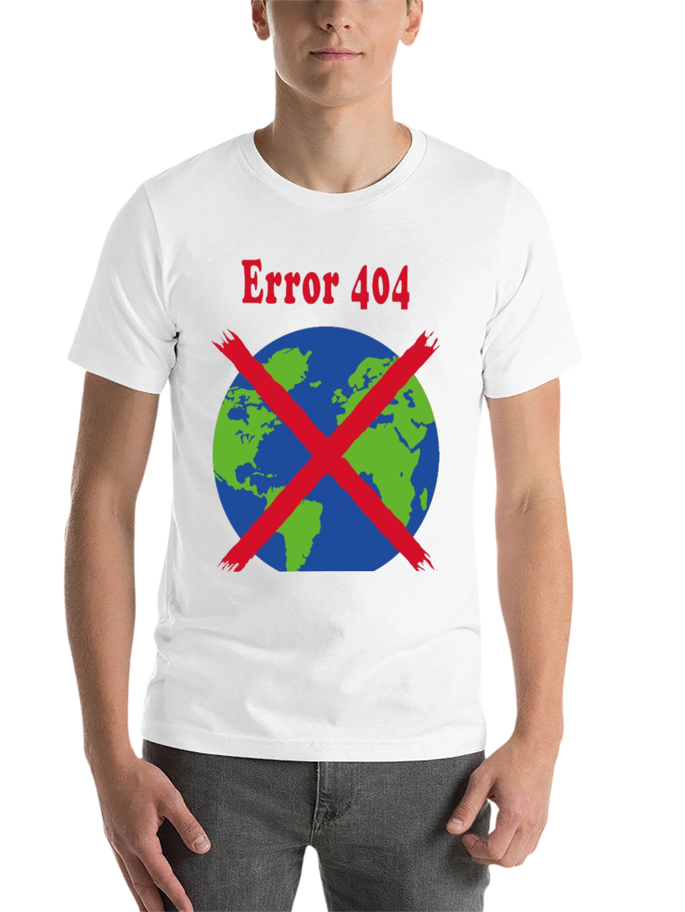 Black Error 404 Earth Graphic T-Shirt view 14