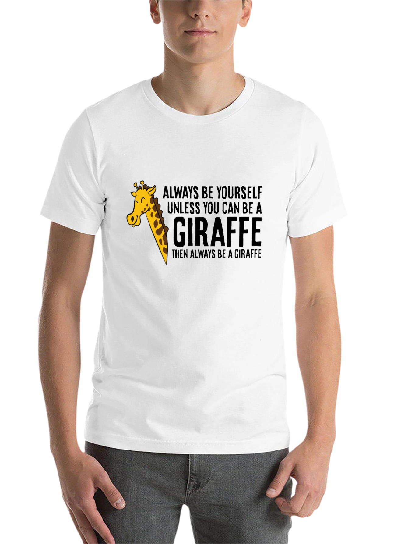 Black Always Be a Giraffe - Novelty Graphic T-Shirt view 14
