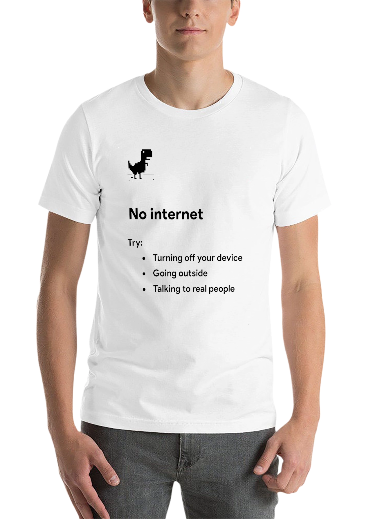 Black No Internet T-Shirt - Funny Tech Humor Tee view 14