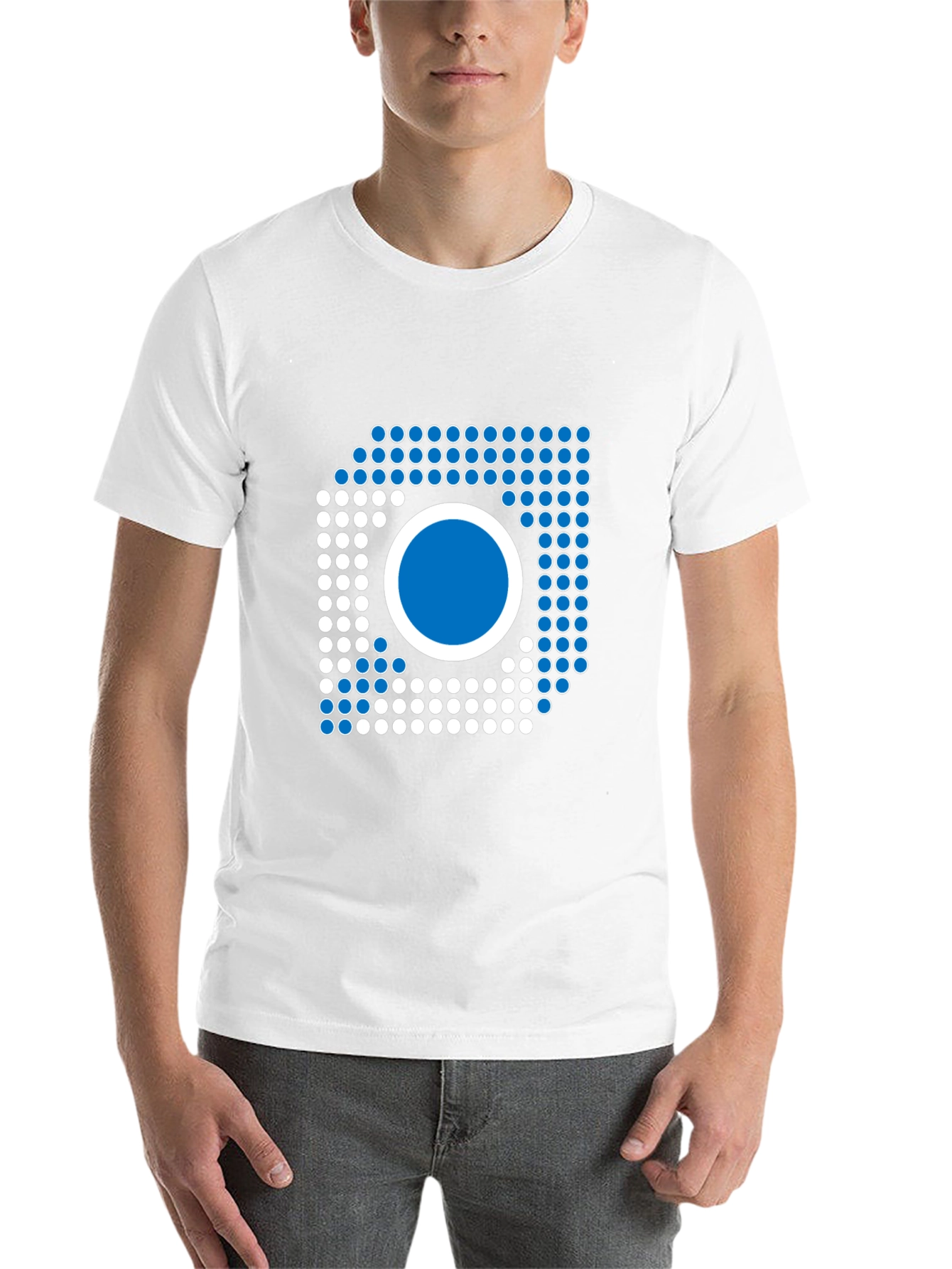 Modern Geometric Graphic Tee - Black - 14